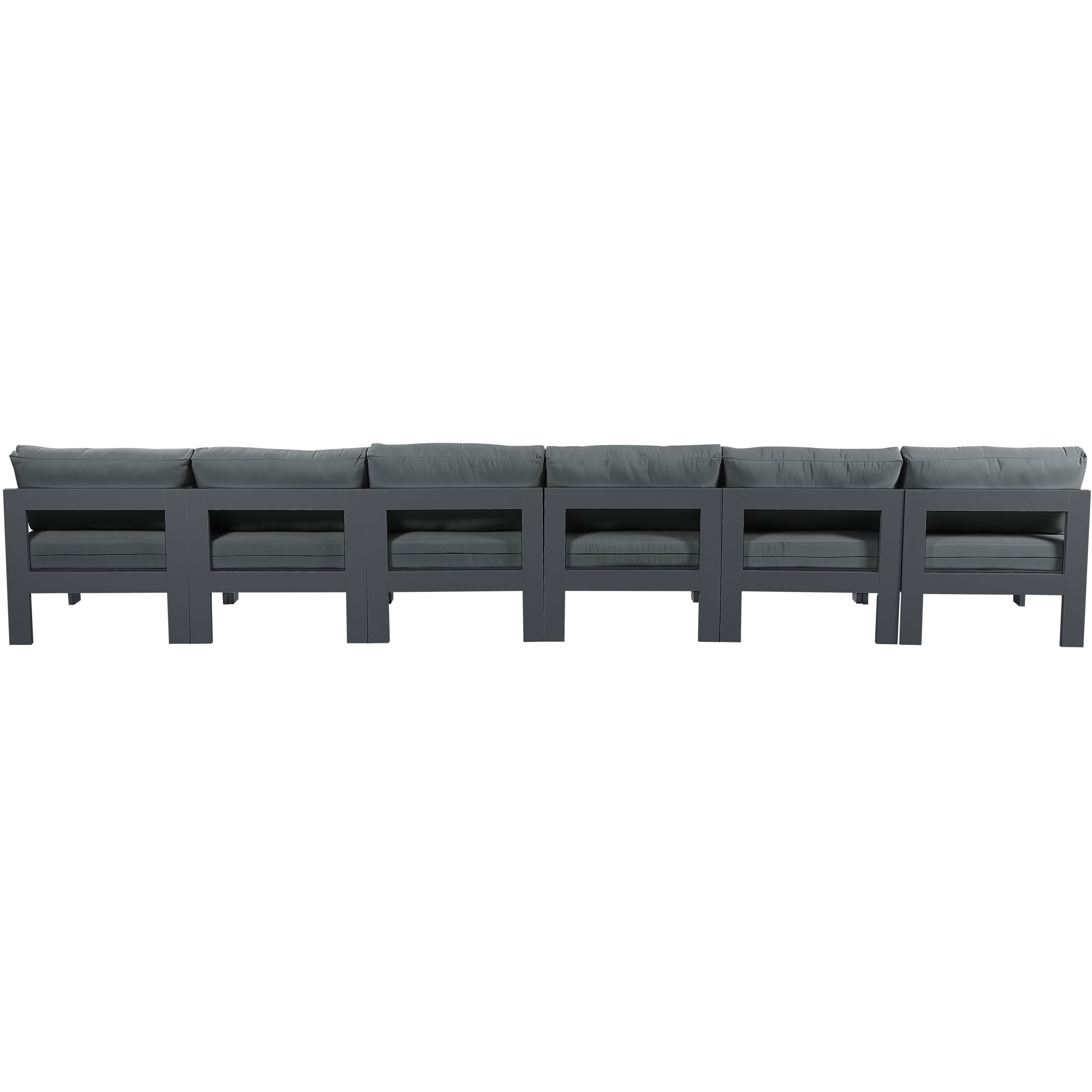 Meridian Nizuc Grey Water Resistant Fabric Outdoor Patio Modular Sofa
