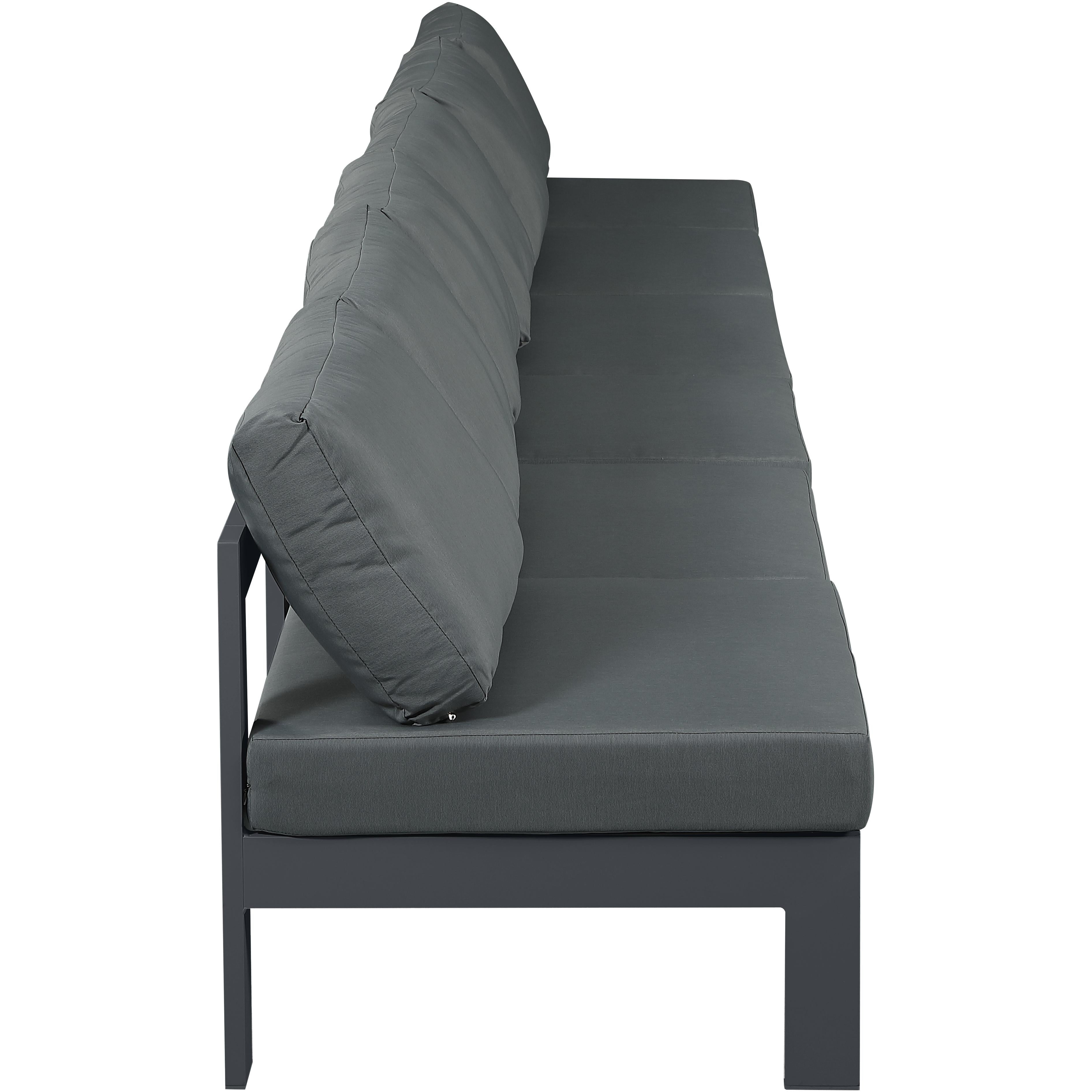 Meridian Nizuc Grey Water Resistant Fabric Outdoor Patio Modular Sofa