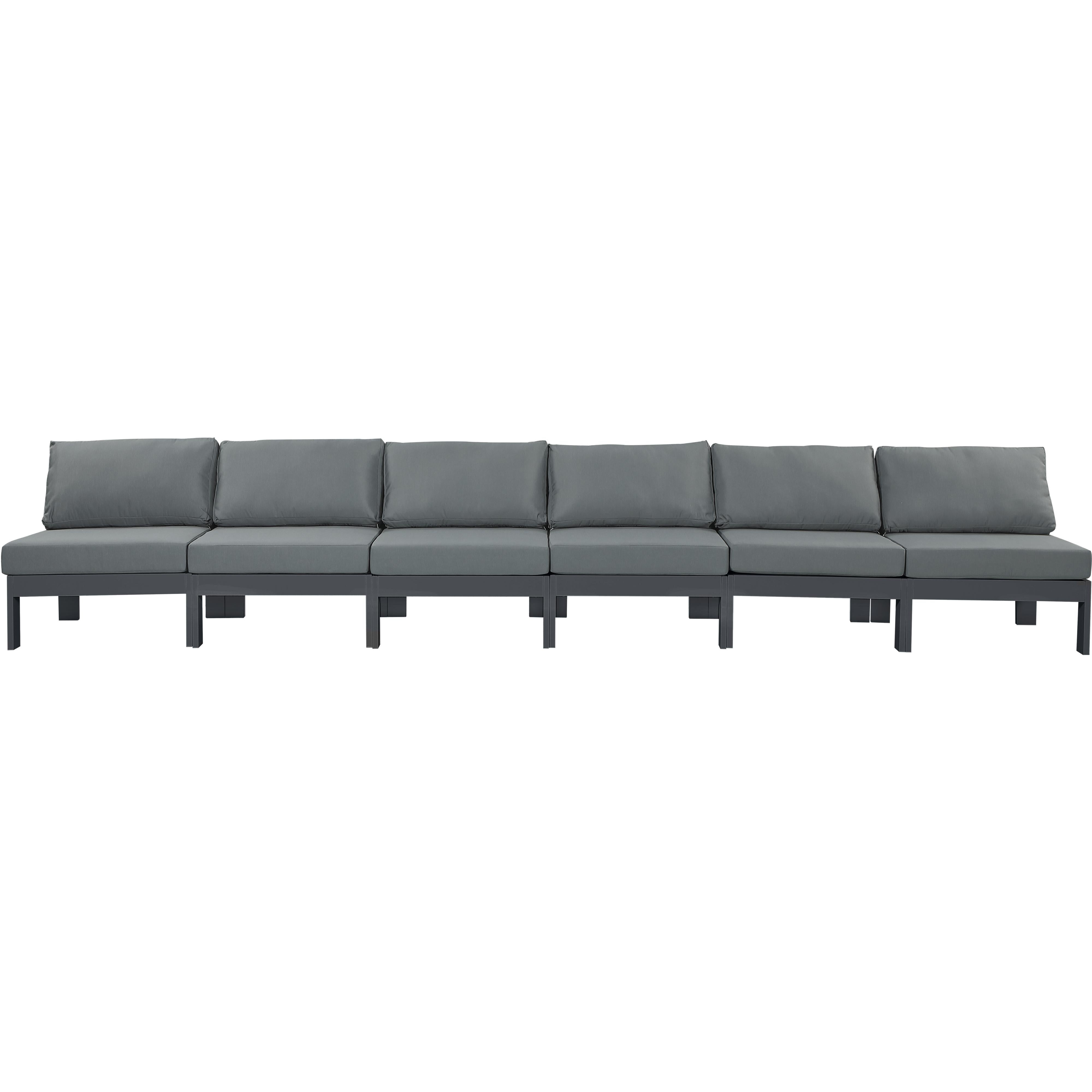 Meridian Nizuc Grey Water Resistant Fabric Outdoor Patio Modular Sofa
