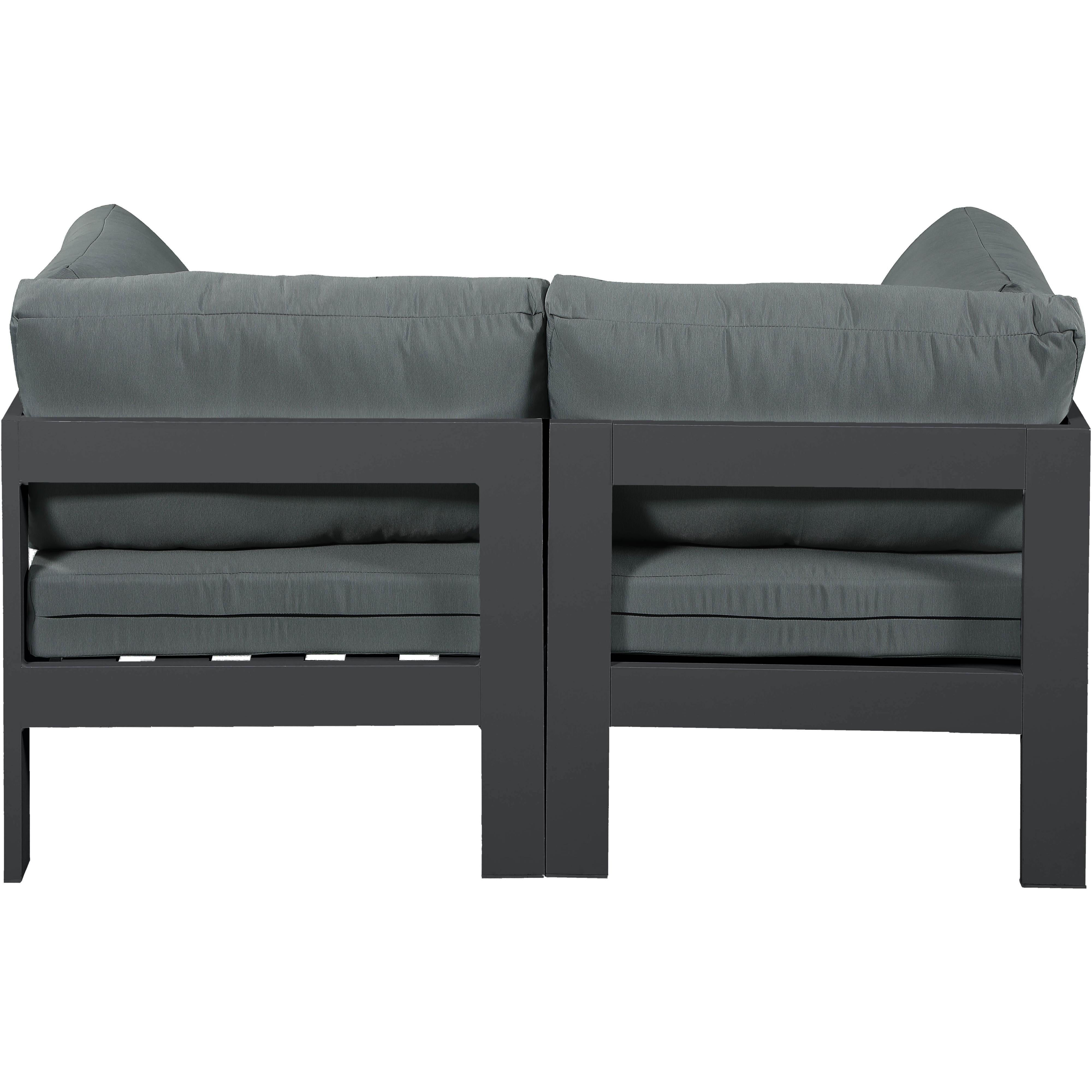 Meridian Nizuc Grey Water Resistant Fabric Outdoor Patio Modular Sofa