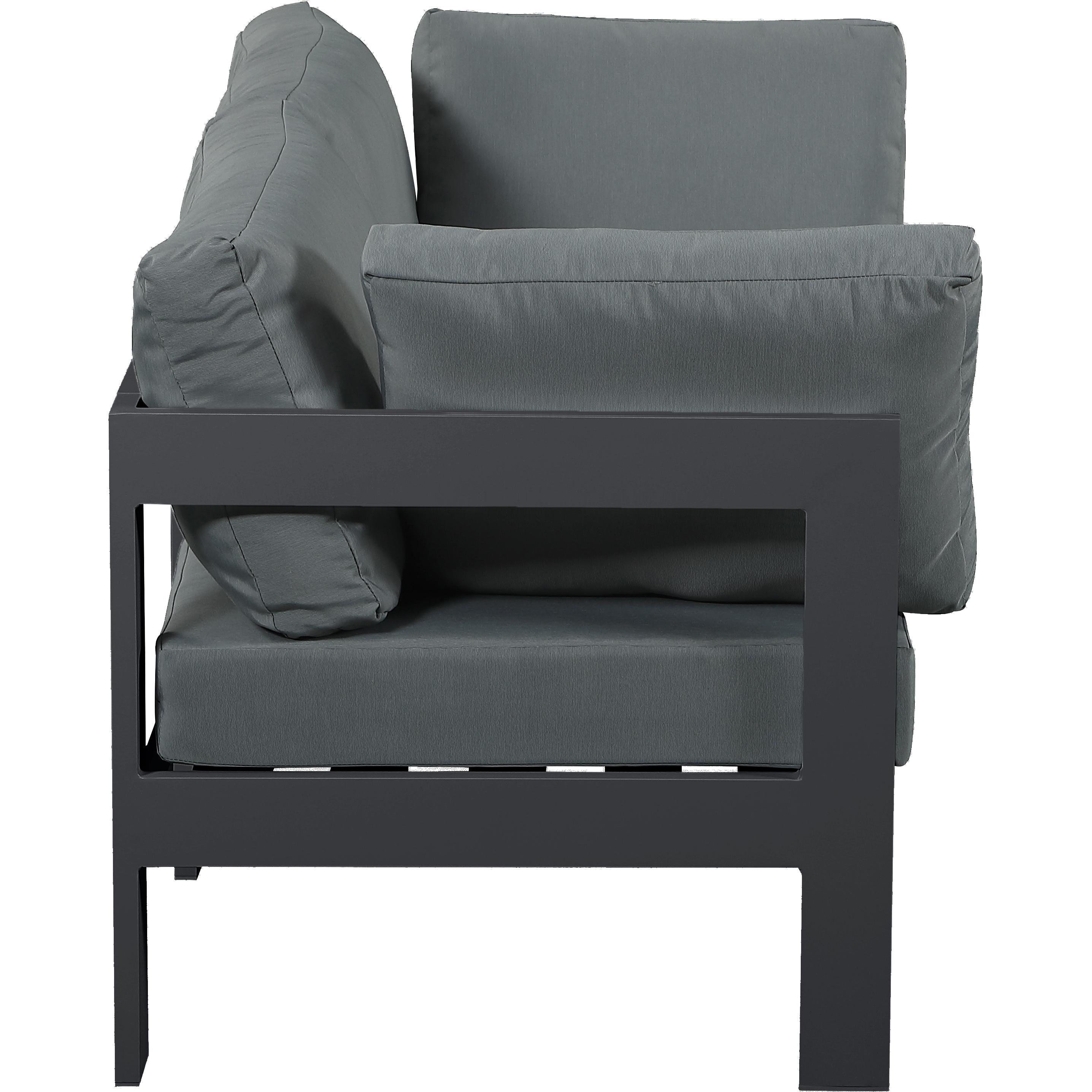 Meridian Nizuc Grey Water Resistant Fabric Outdoor Patio Modular Sofa