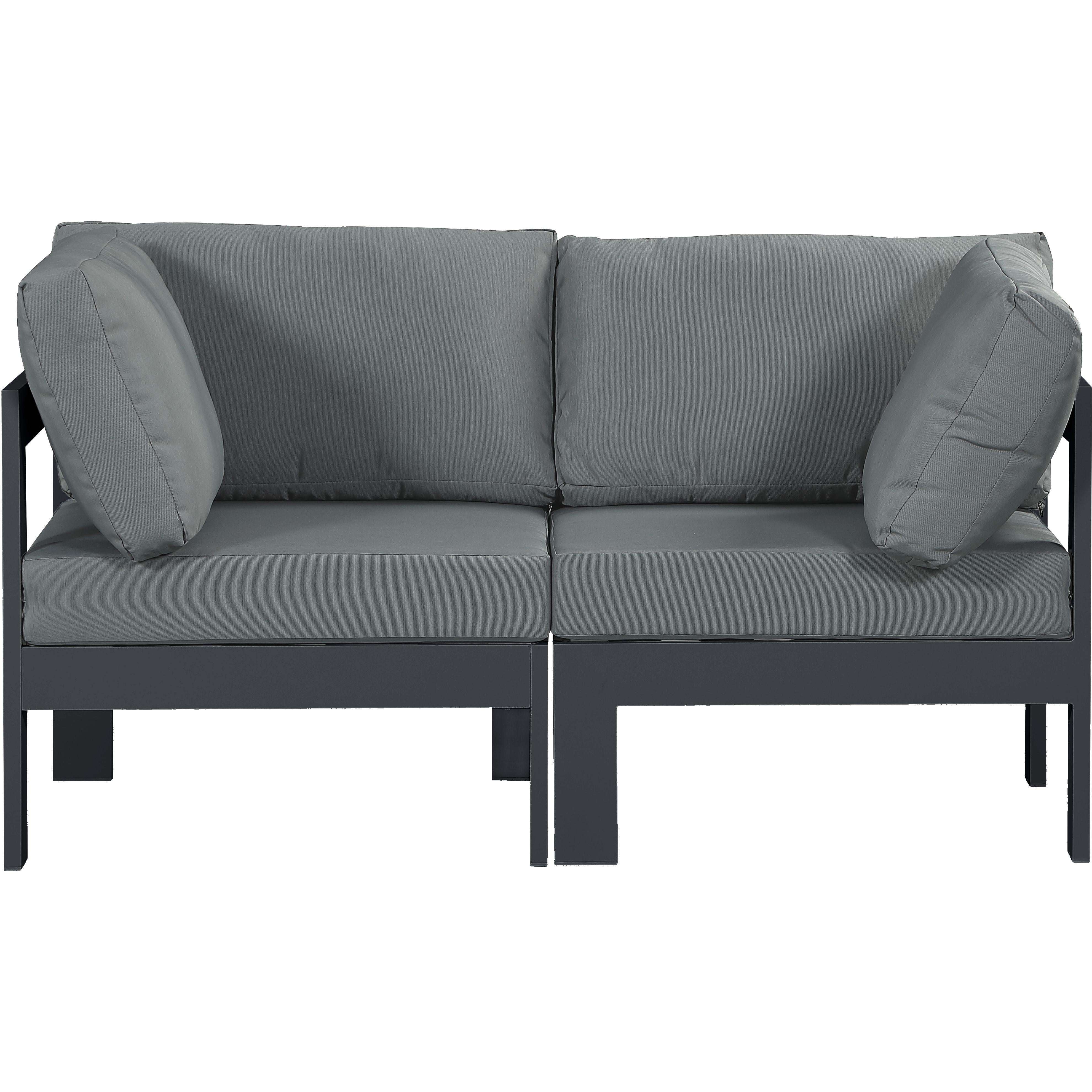 Meridian Nizuc Grey Water Resistant Fabric Outdoor Patio Modular Sofa