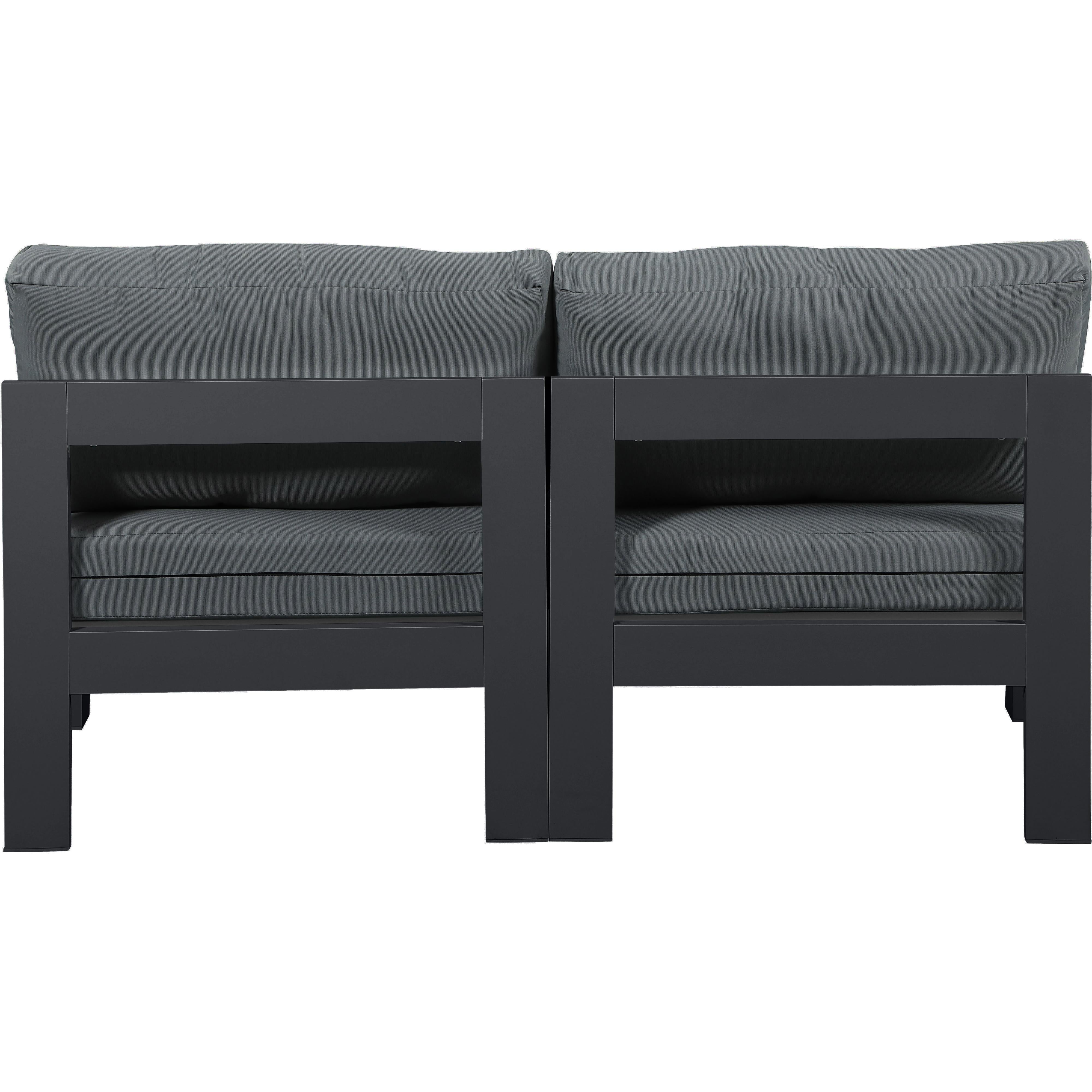 Meridian Nizuc Grey Water Resistant Fabric Outdoor Patio Modular Sofa