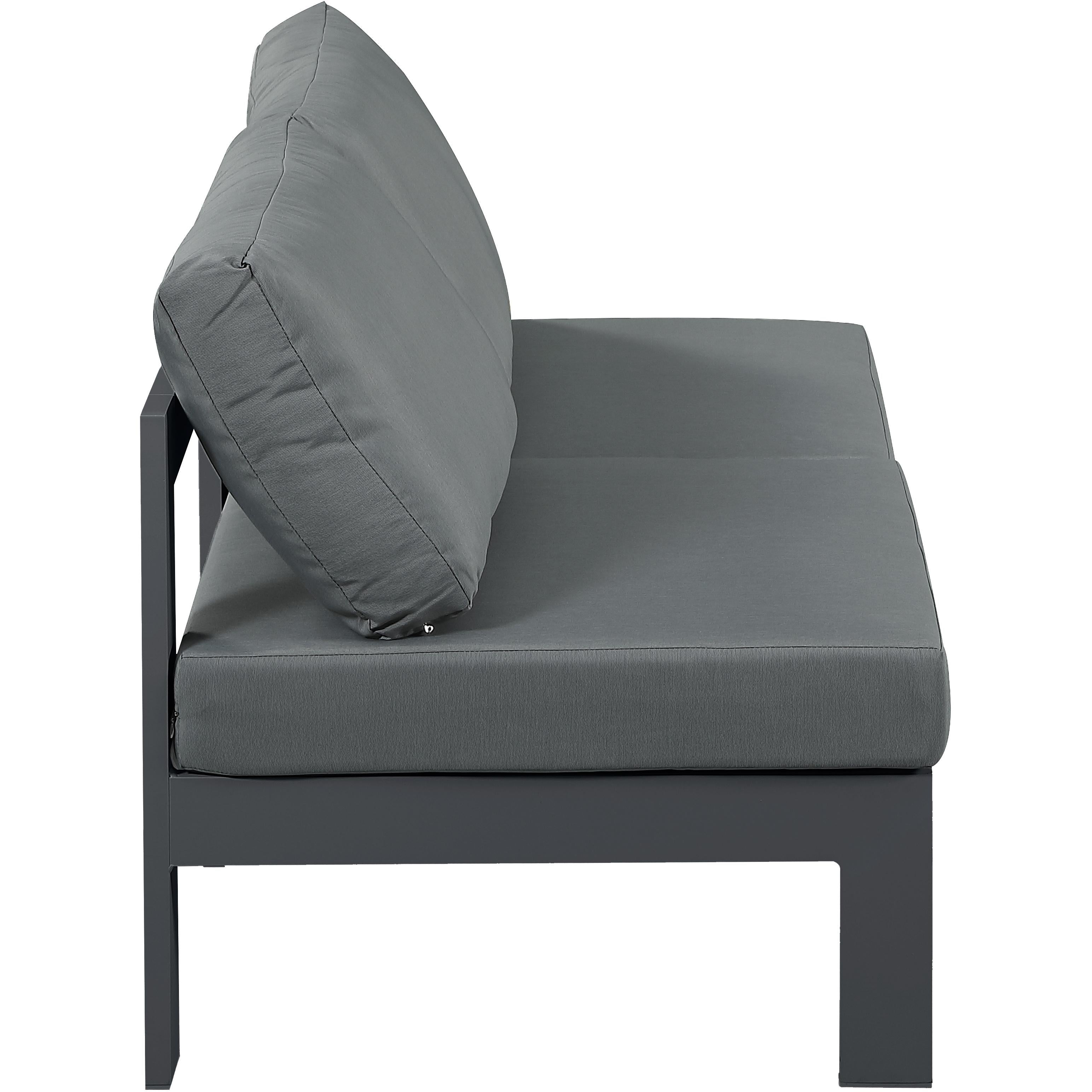 Meridian Nizuc Grey Water Resistant Fabric Outdoor Patio Modular Sofa