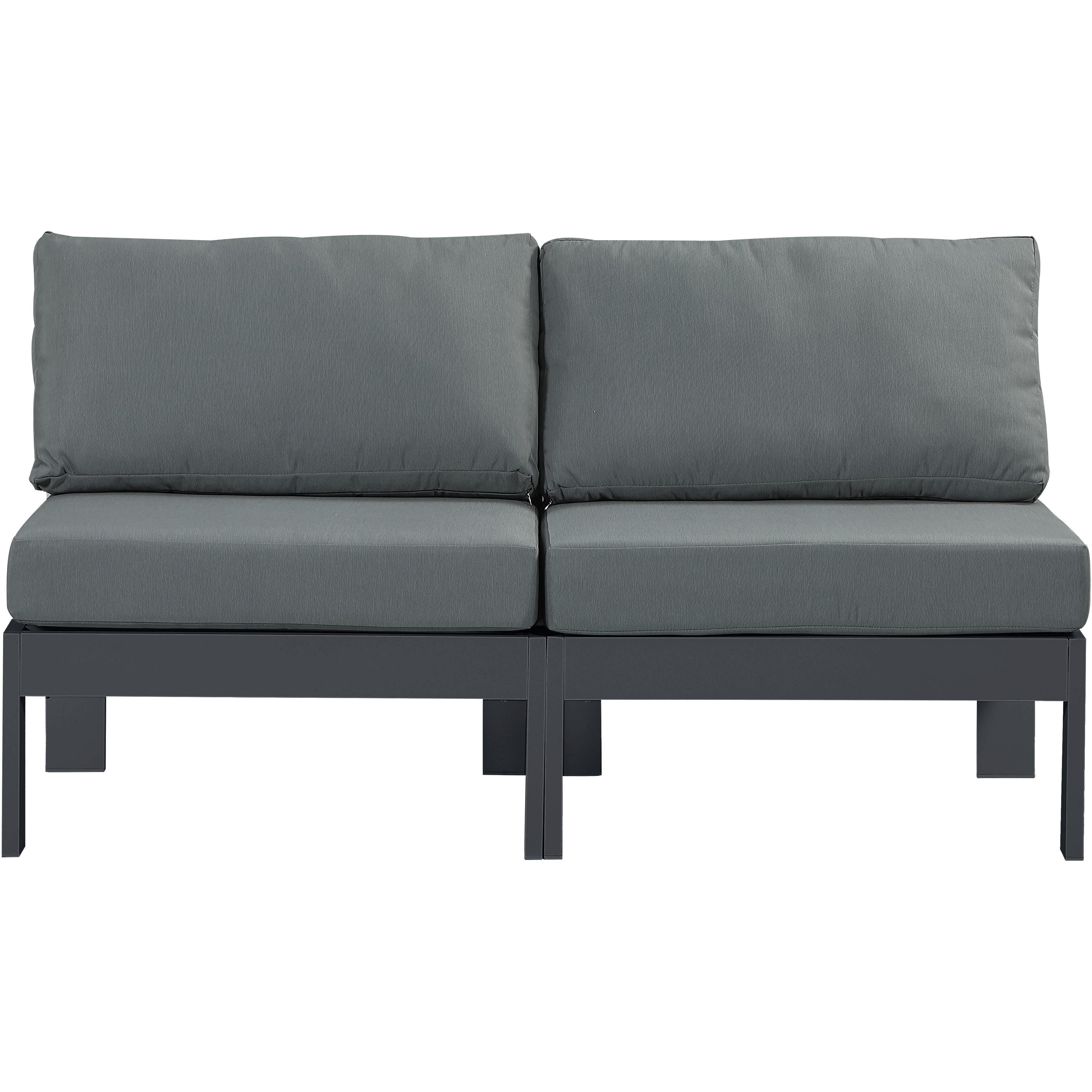 Meridian Nizuc Grey Water Resistant Fabric Outdoor Patio Modular Sofa