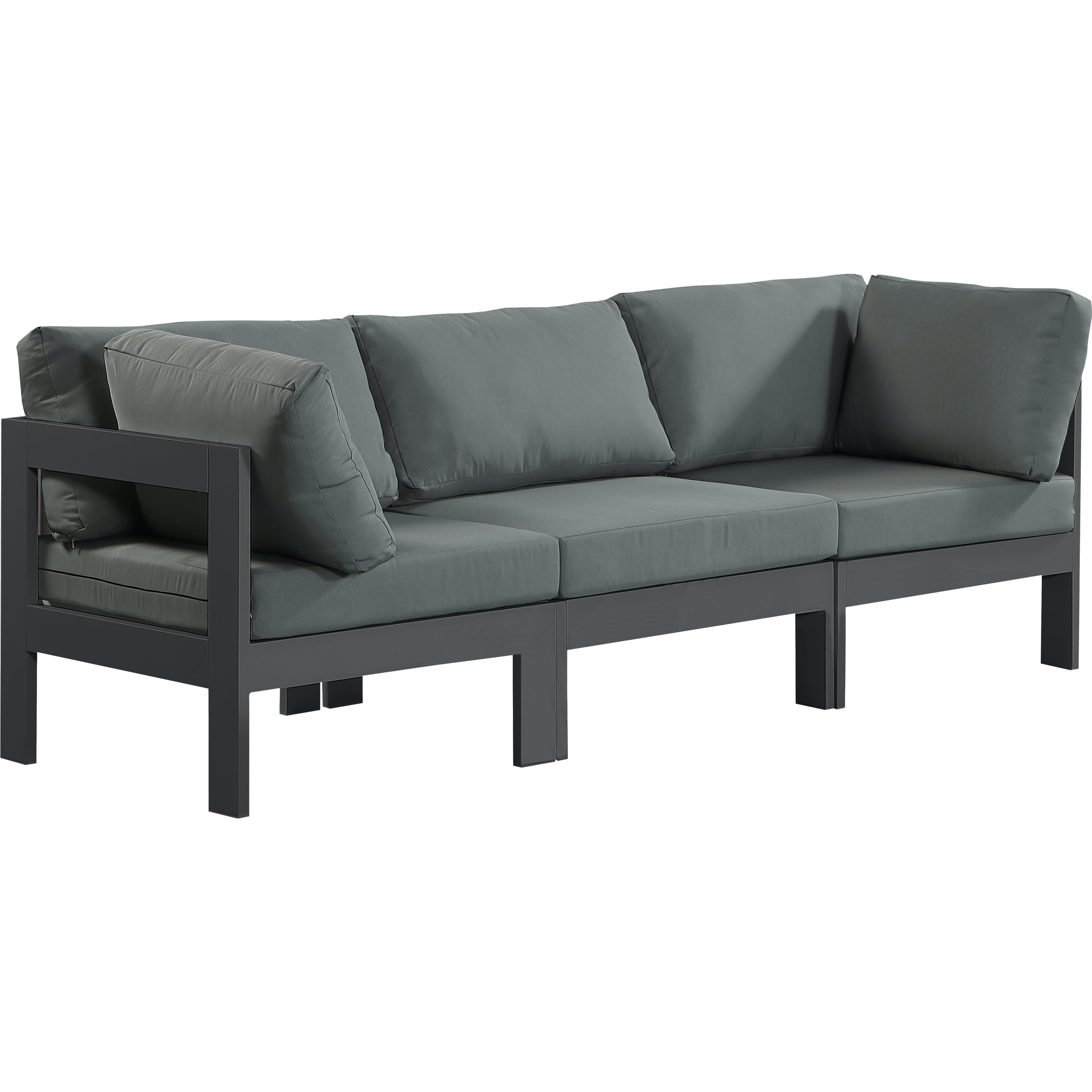 Meridian Nizuc Grey Water Resistant Fabric Outdoor Patio Modular Sofa