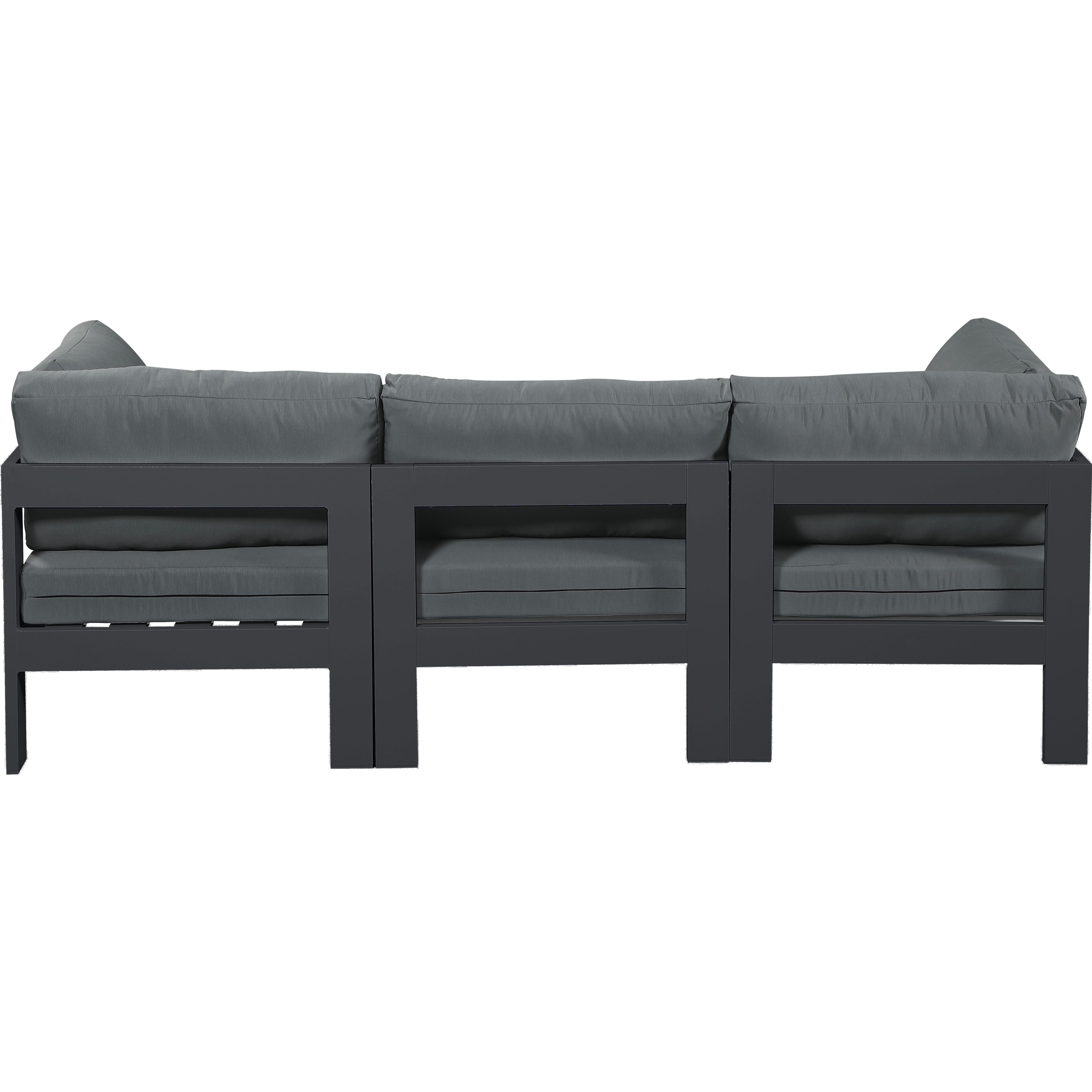 Meridian Nizuc Grey Water Resistant Fabric Outdoor Patio Modular Sofa