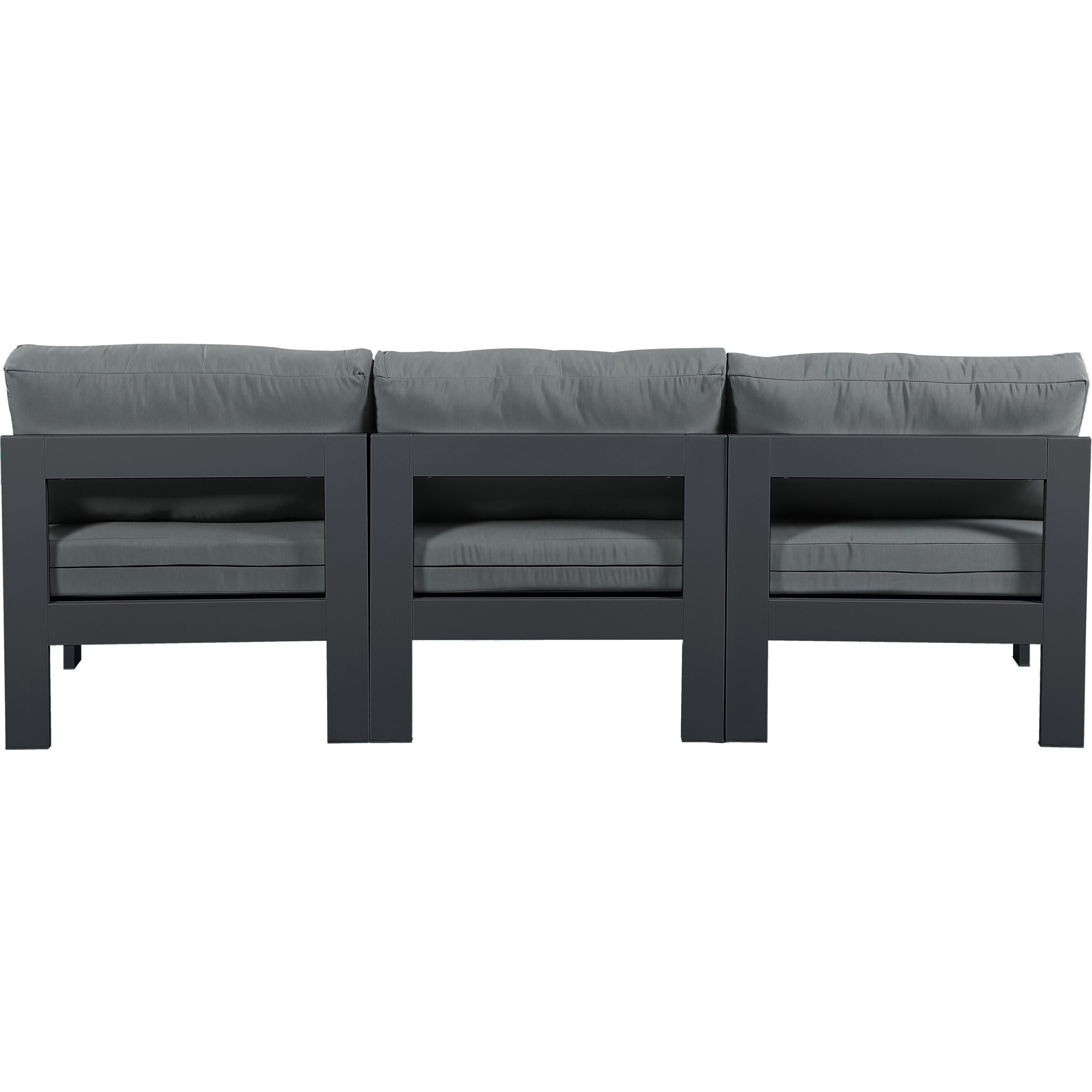 Meridian Nizuc Grey Water Resistant Fabric Outdoor Patio Modular Sofa