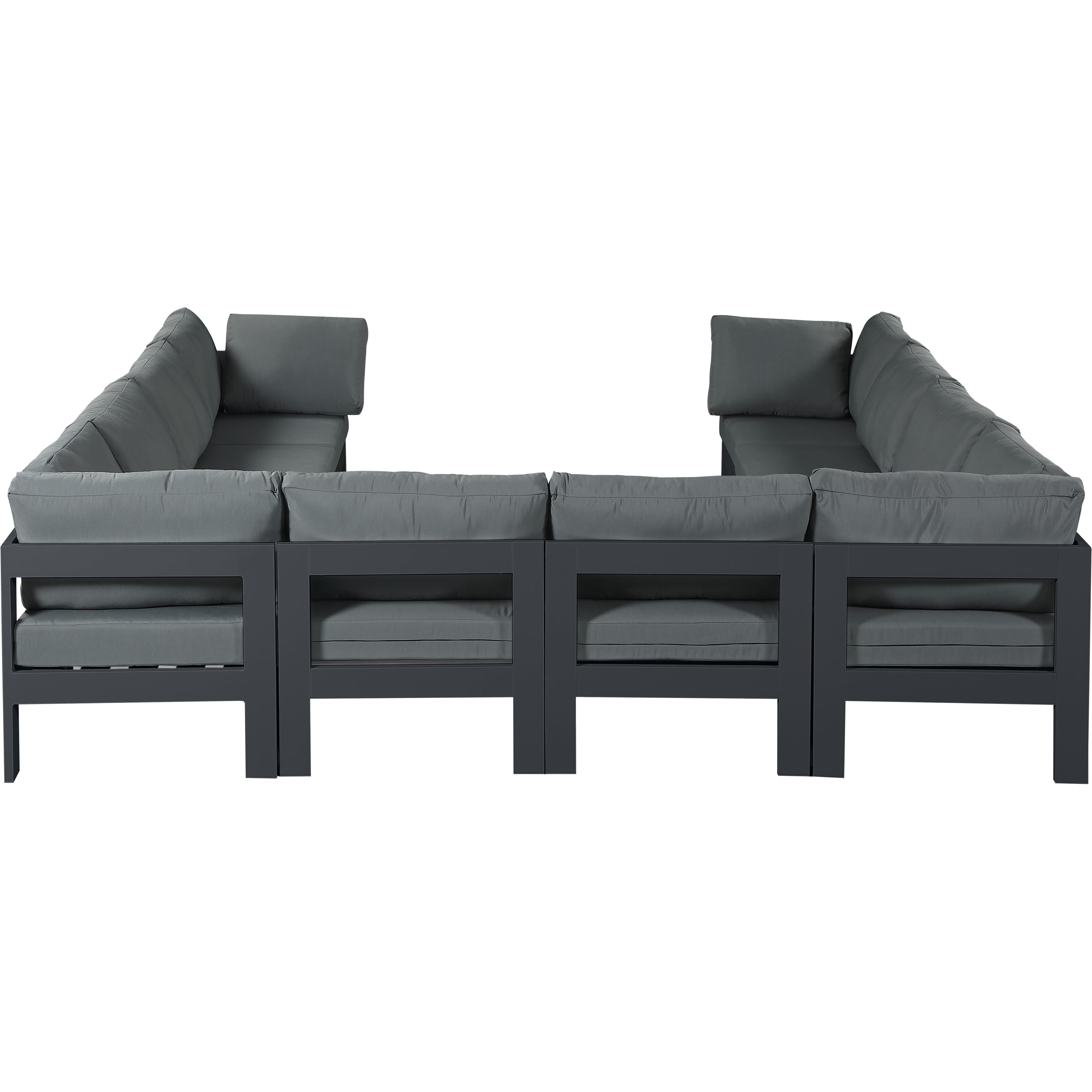 Meridian Nizuc Grey Water Resistant Fabric Outdoor Patio Modular Sectional