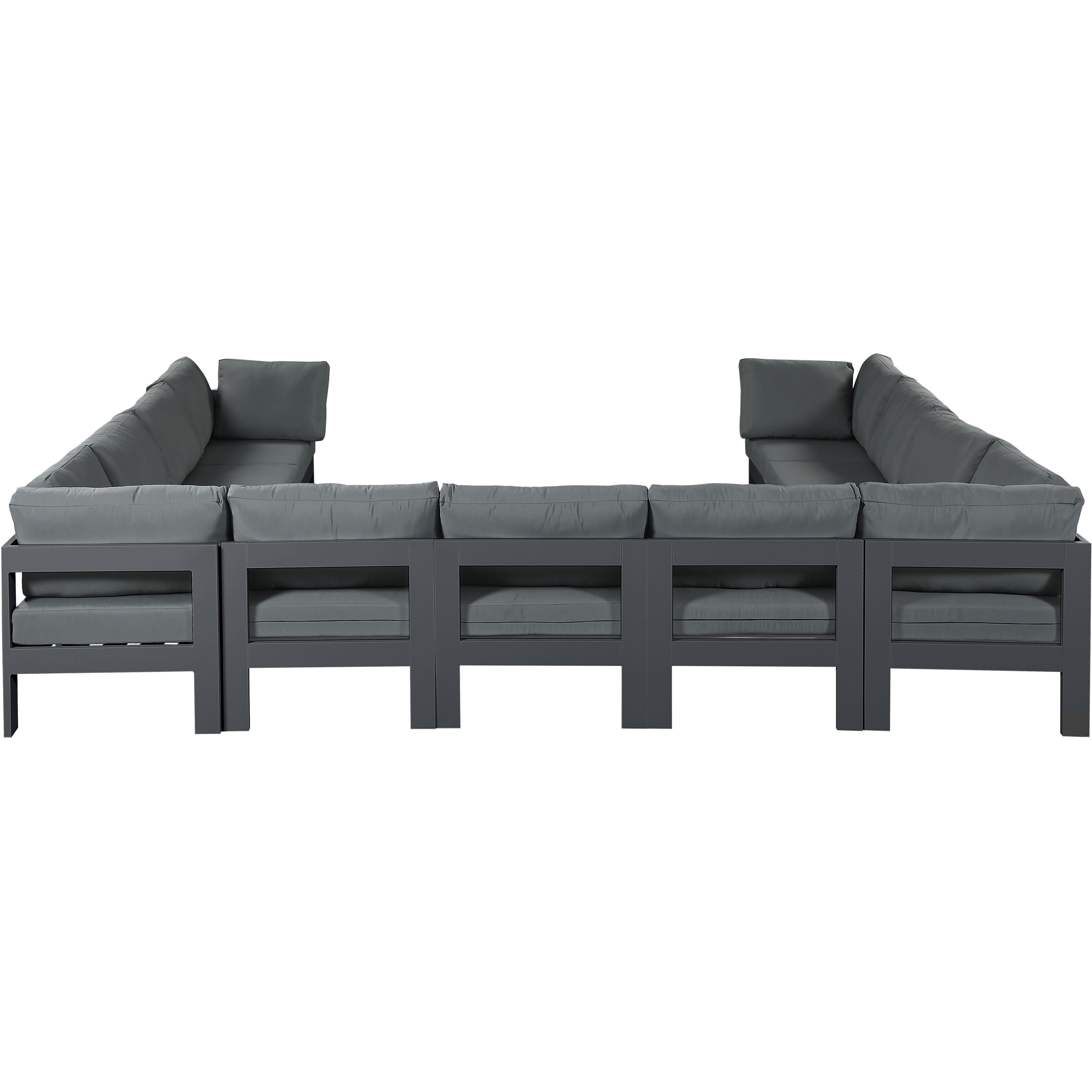 Meridian Nizuc Grey Water Resistant Fabric Outdoor Patio Modular Sectional