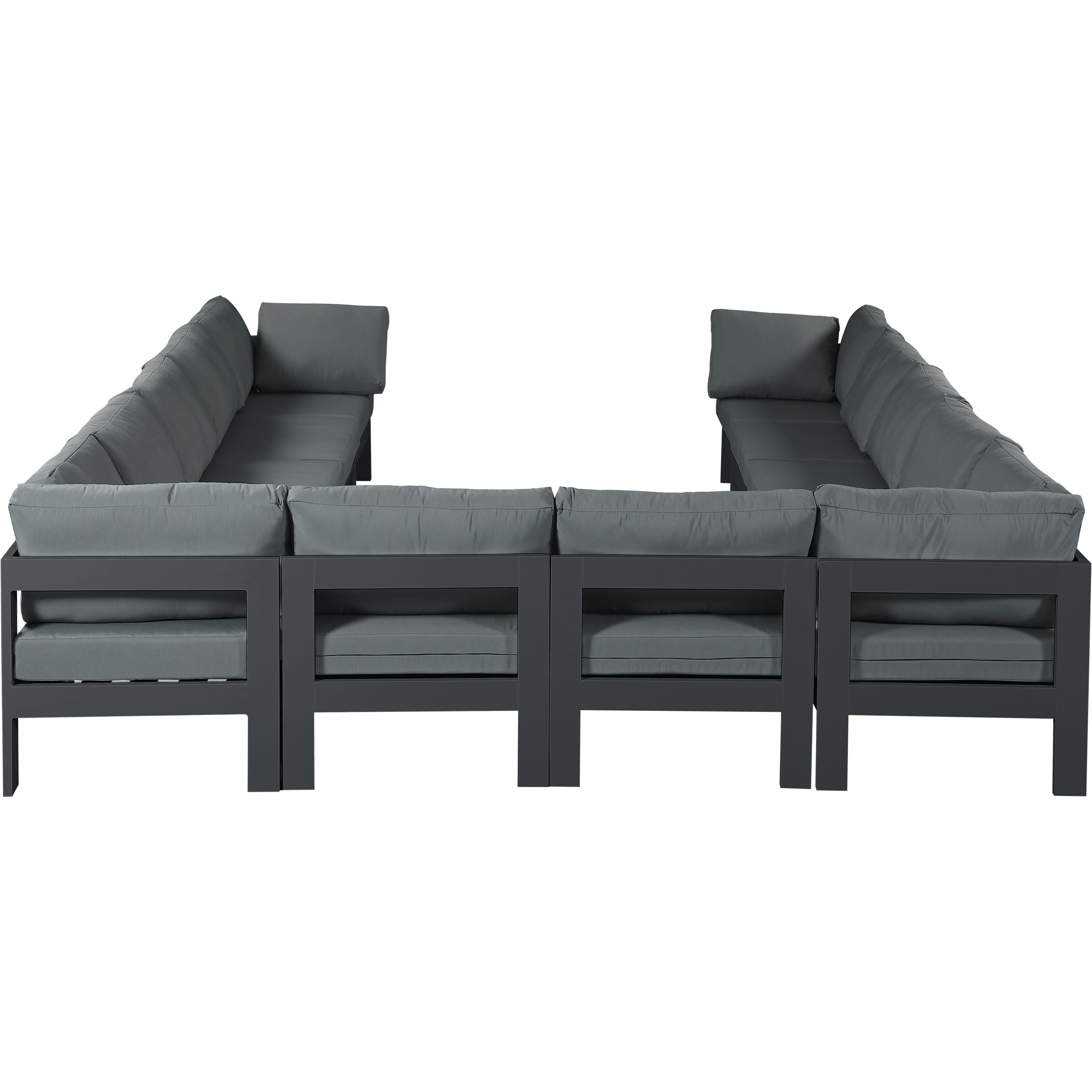 Meridian Nizuc Grey Water Resistant Fabric Outdoor Patio Modular Sectional