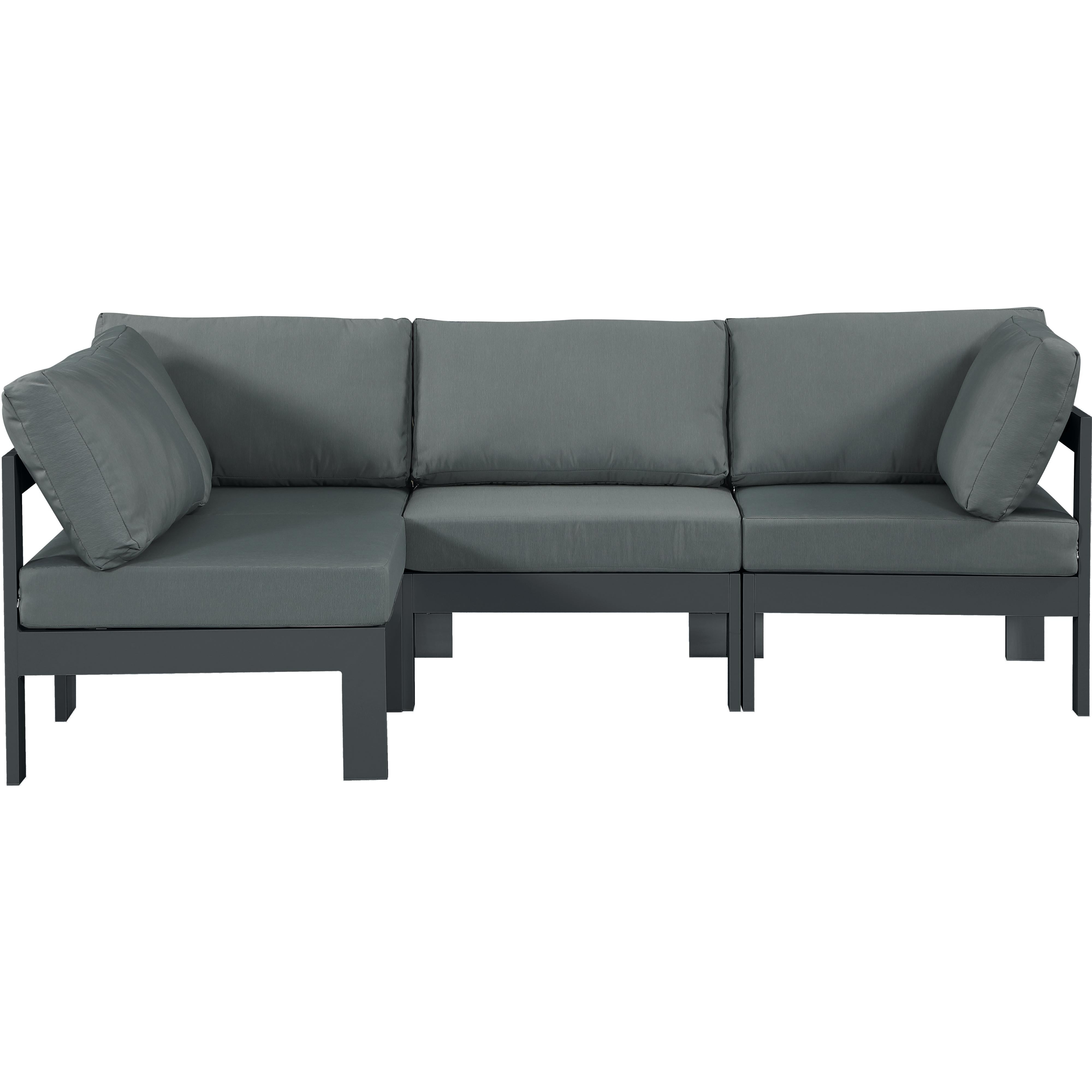 Meridian Nizuc Grey Water Resistant Fabric Outdoor Patio Modular Sectional