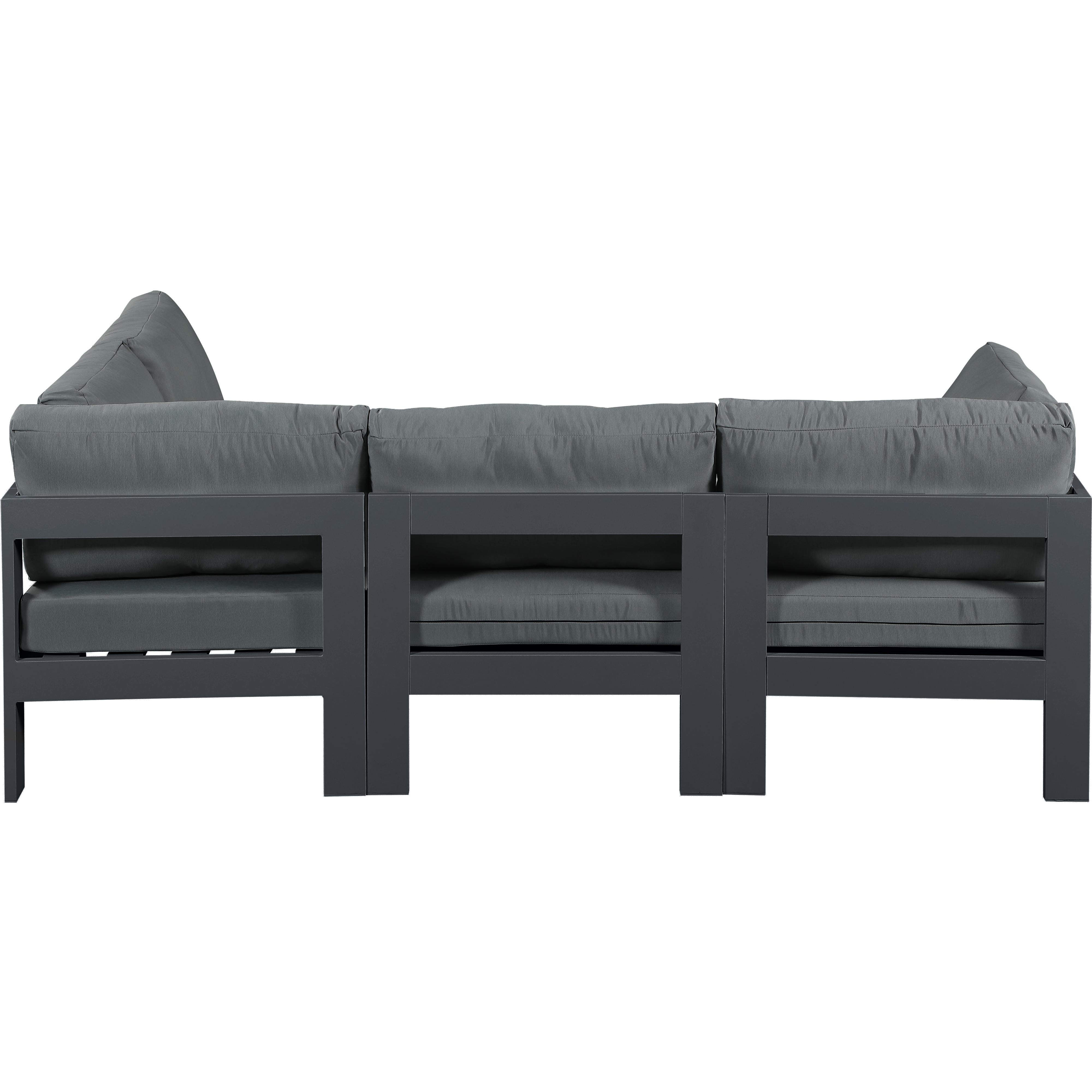 Meridian Nizuc Grey Water Resistant Fabric Outdoor Patio Modular Sectional