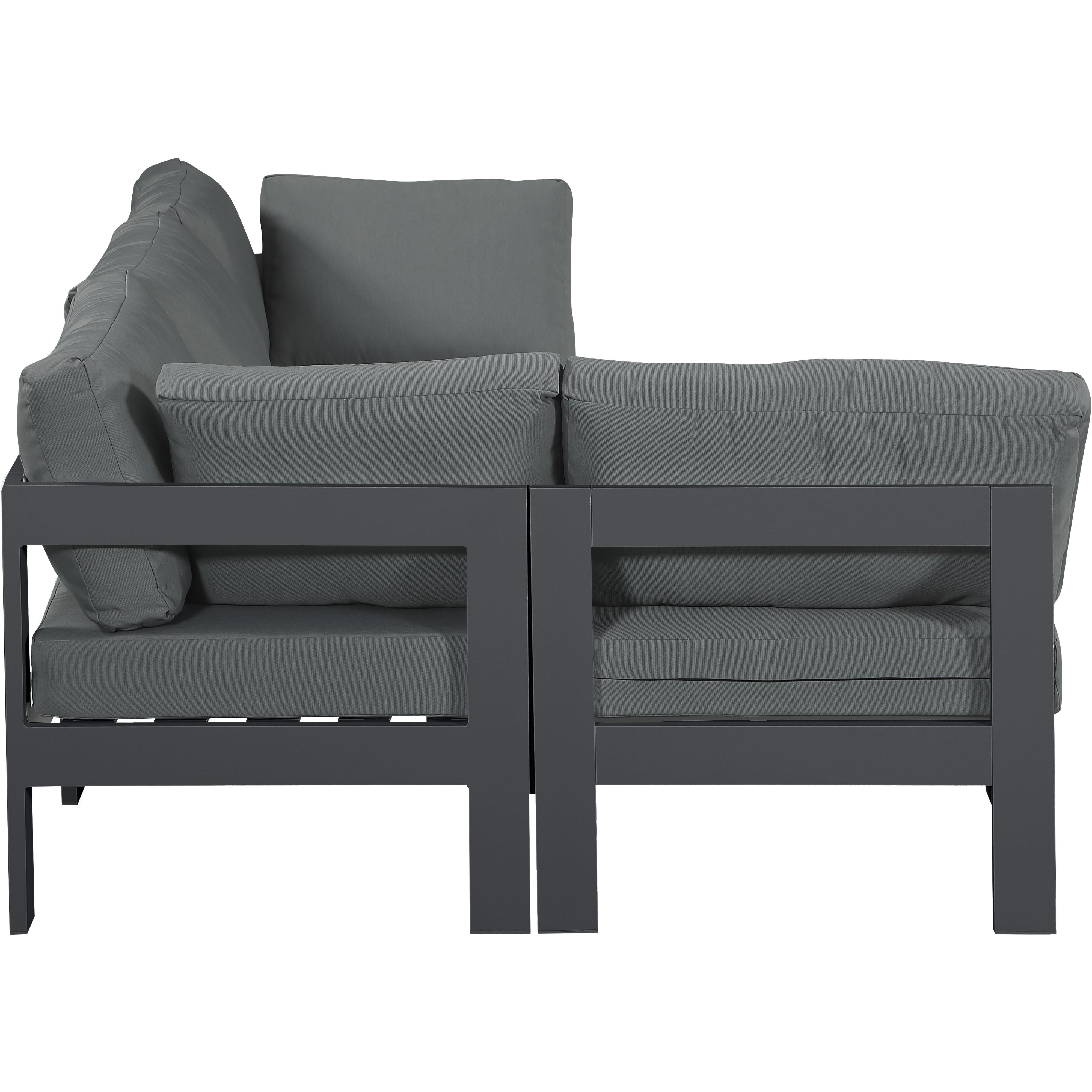 Meridian Nizuc Grey Water Resistant Fabric Outdoor Patio Modular Sectional