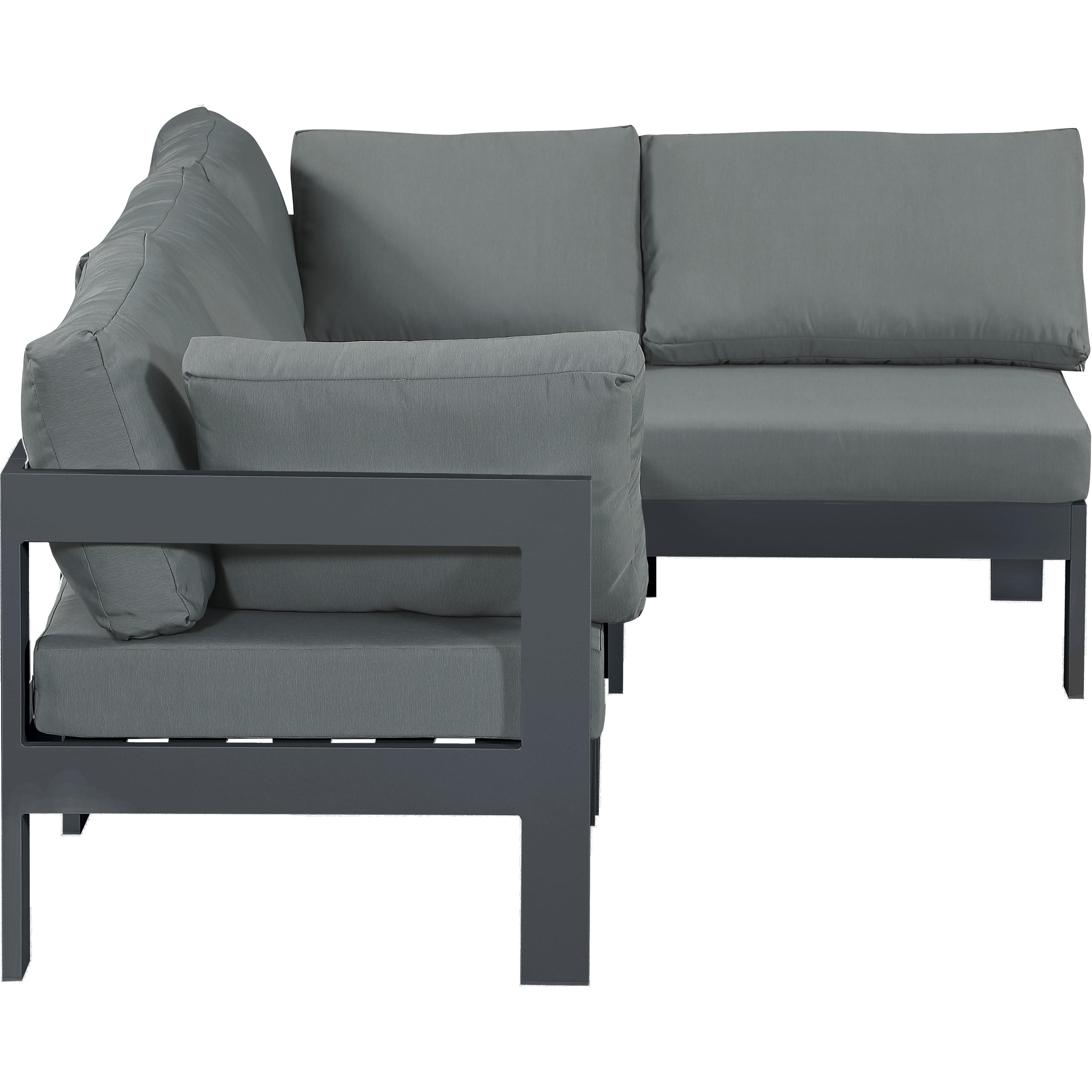 Meridian Nizuc Grey Water Resistant Fabric Outdoor Patio Modular Sectional