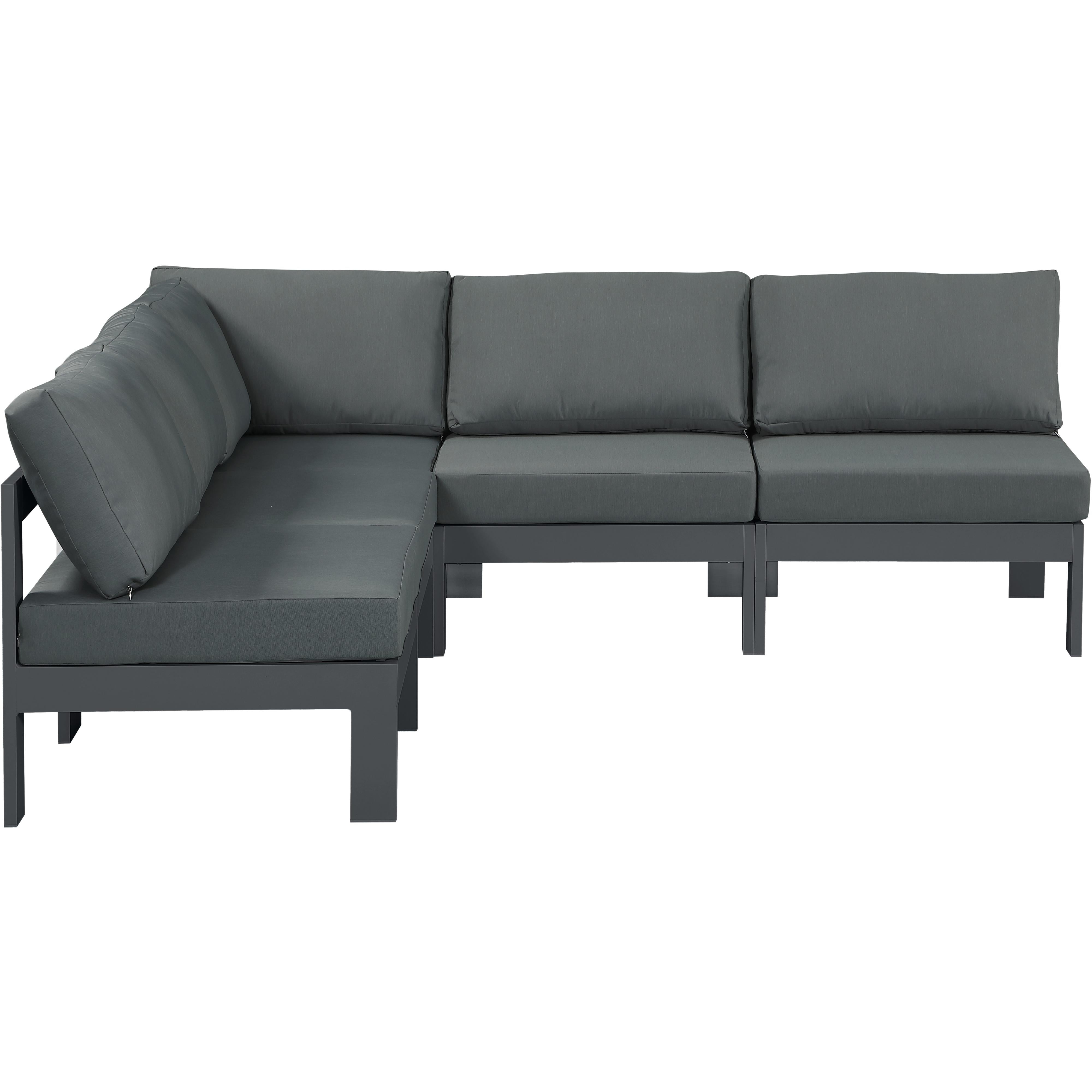 Meridian Nizuc Grey Water Resistant Fabric Outdoor Patio Modular Sectional