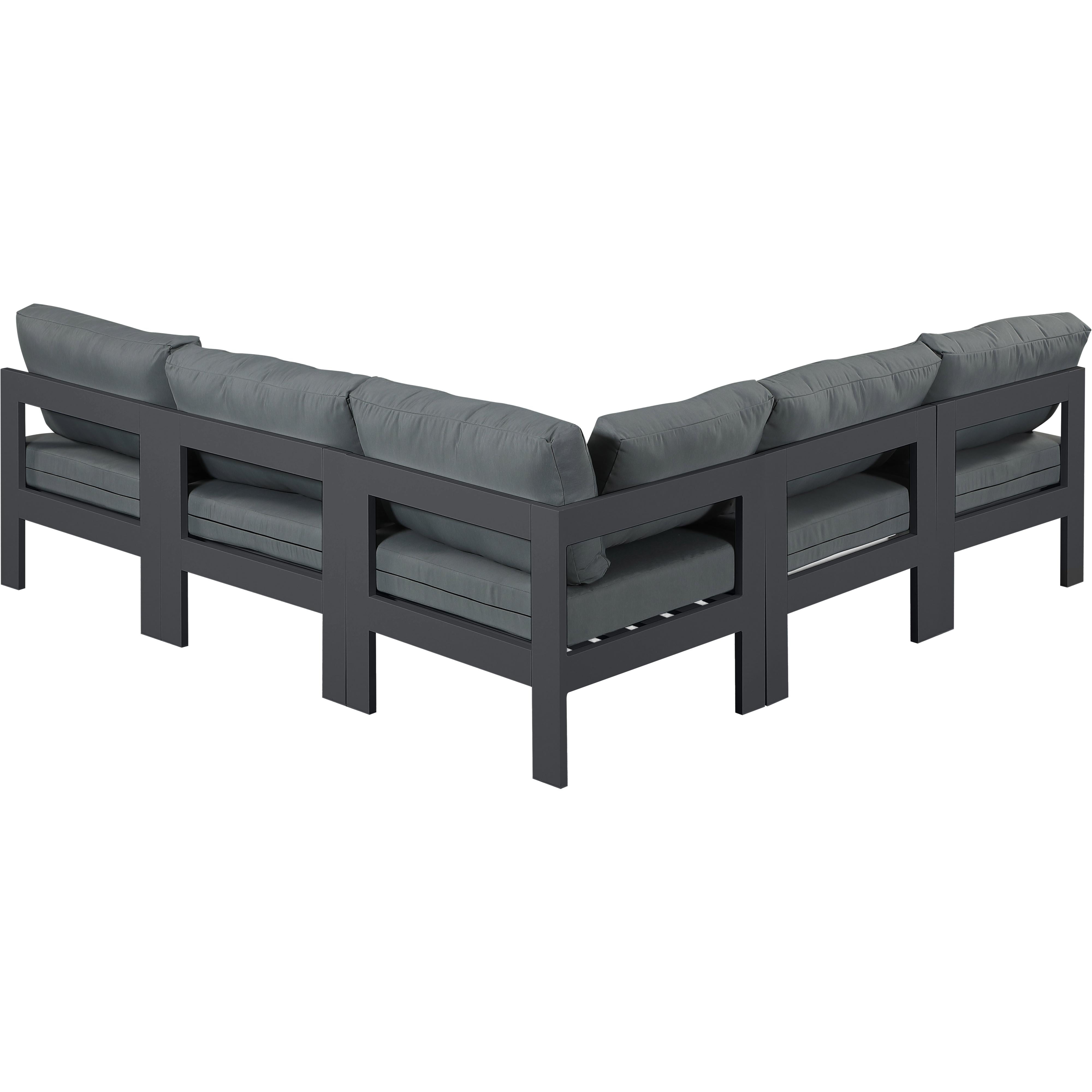 Meridian Nizuc Grey Water Resistant Fabric Outdoor Patio Modular Sectional