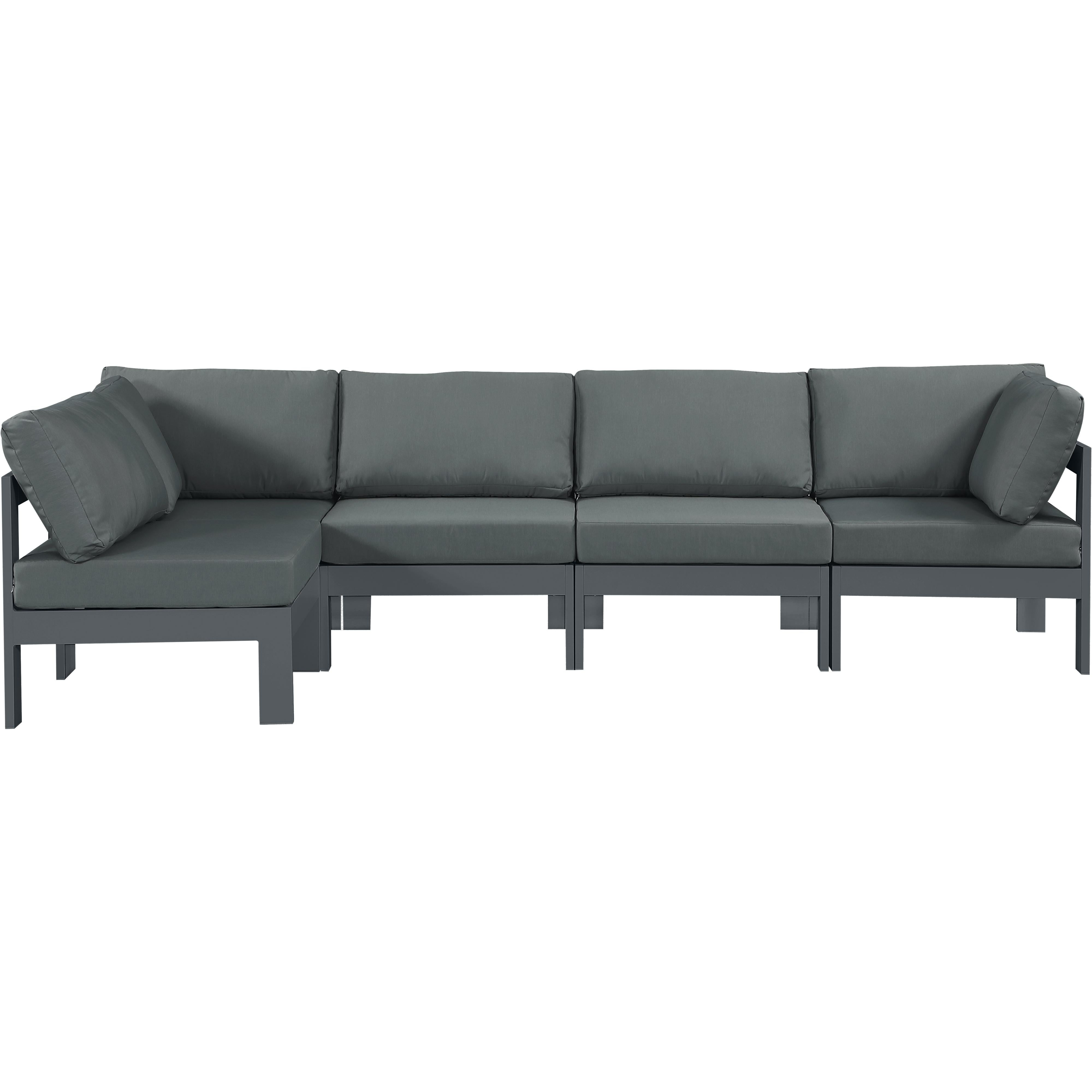 Meridian Nizuc Grey Water Resistant Fabric Outdoor Patio Modular Sectional