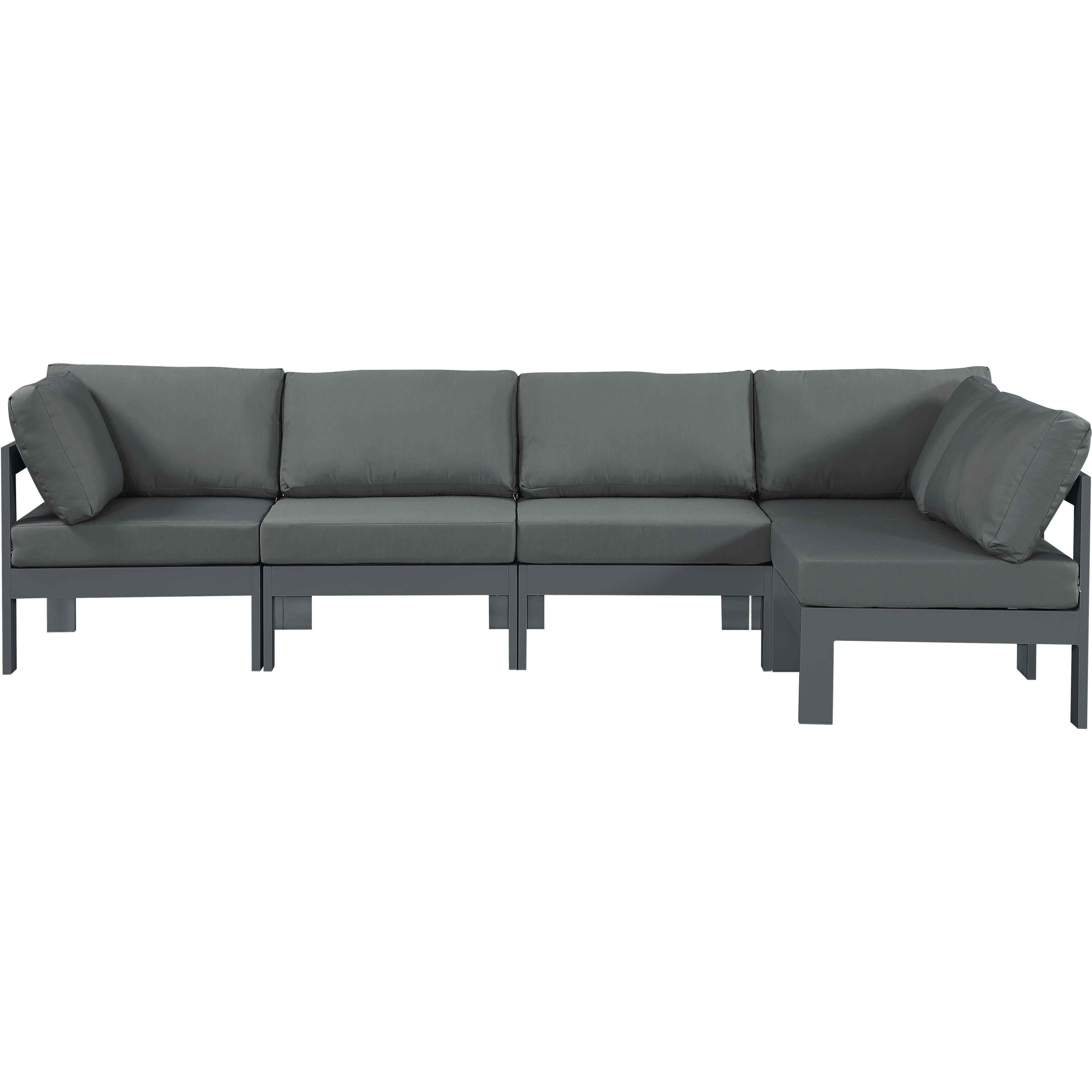 Meridian Nizuc Grey Water Resistant Fabric Outdoor Patio Modular Sectional