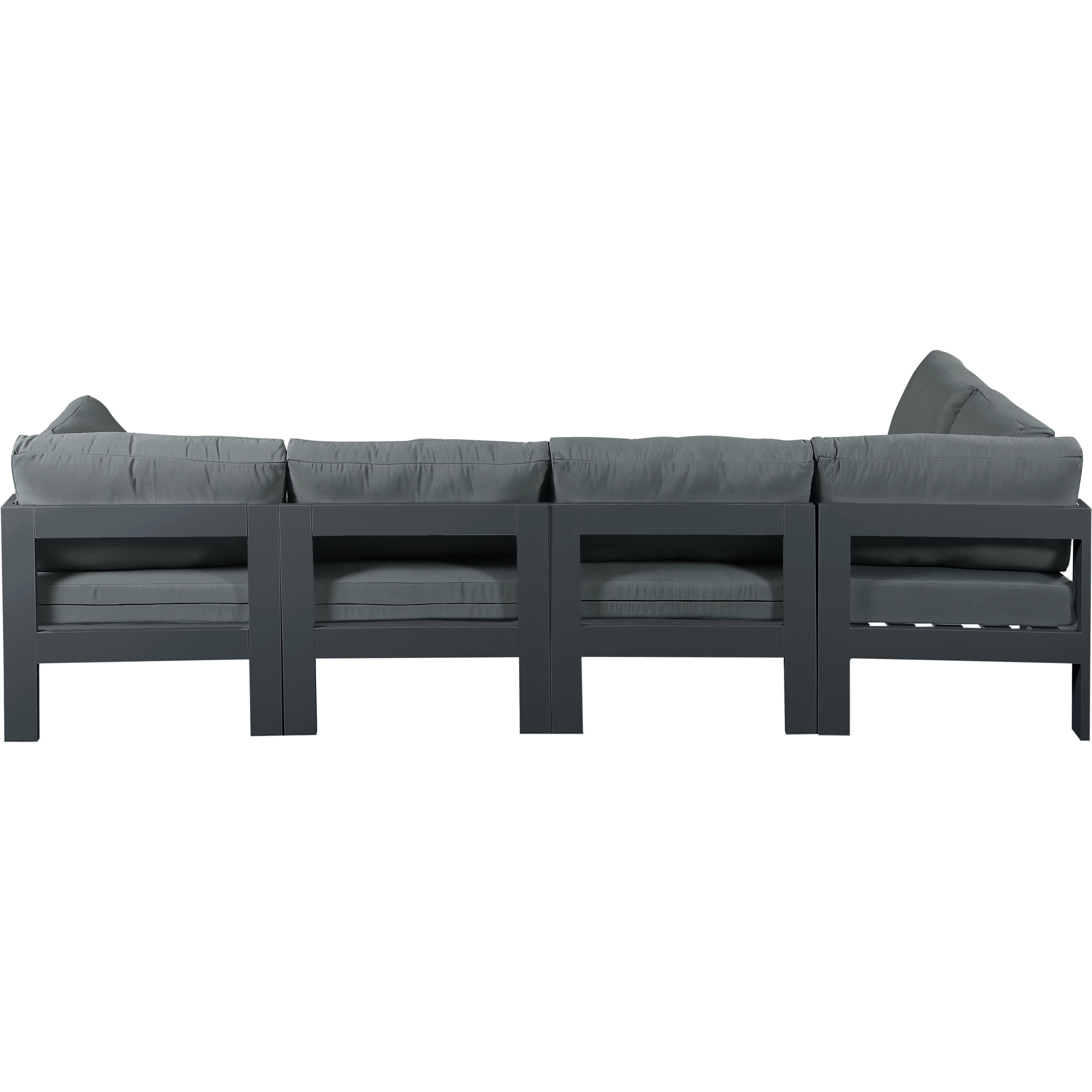Meridian Nizuc Grey Water Resistant Fabric Outdoor Patio Modular Sectional