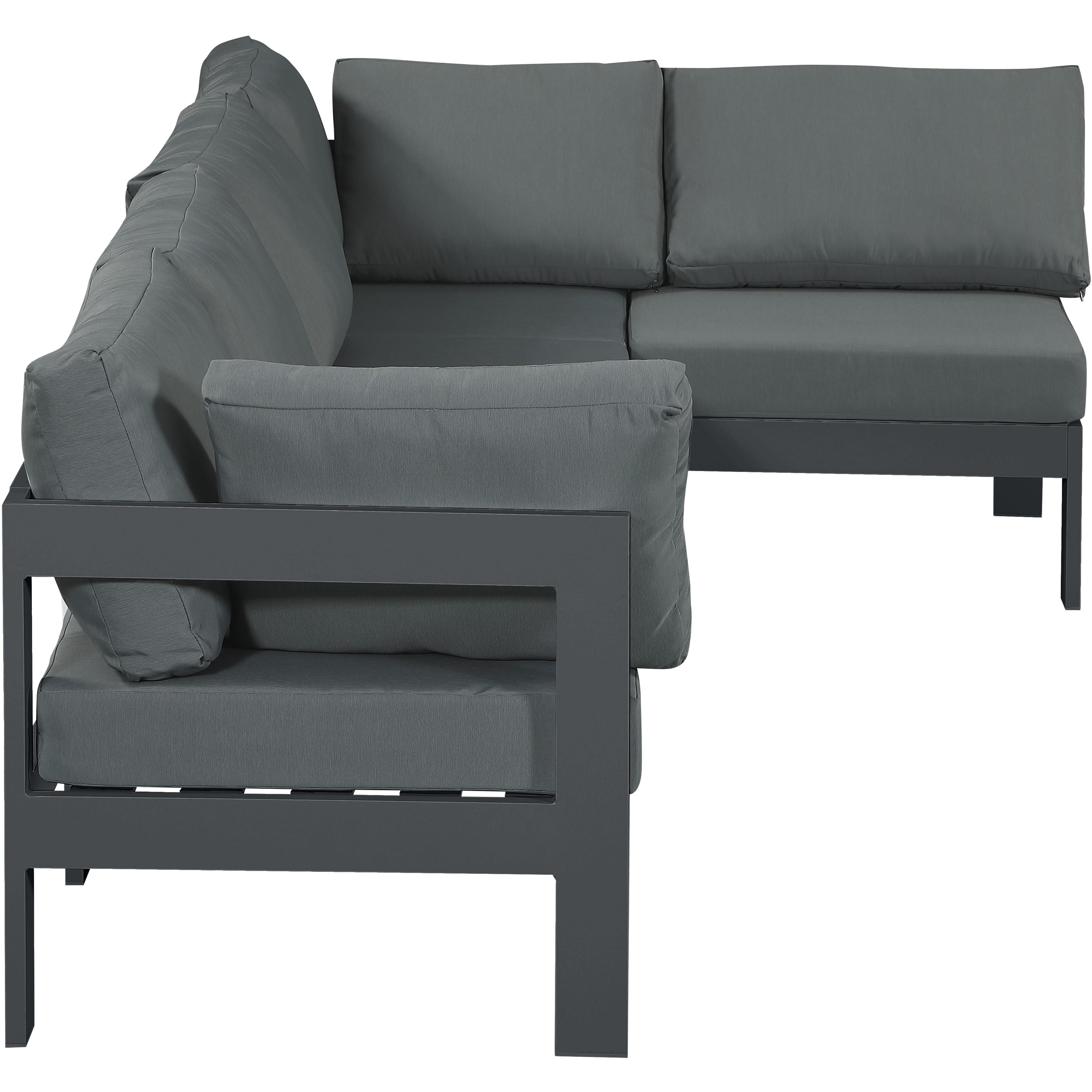 Meridian Nizuc Grey Water Resistant Fabric Outdoor Patio Modular Sectional