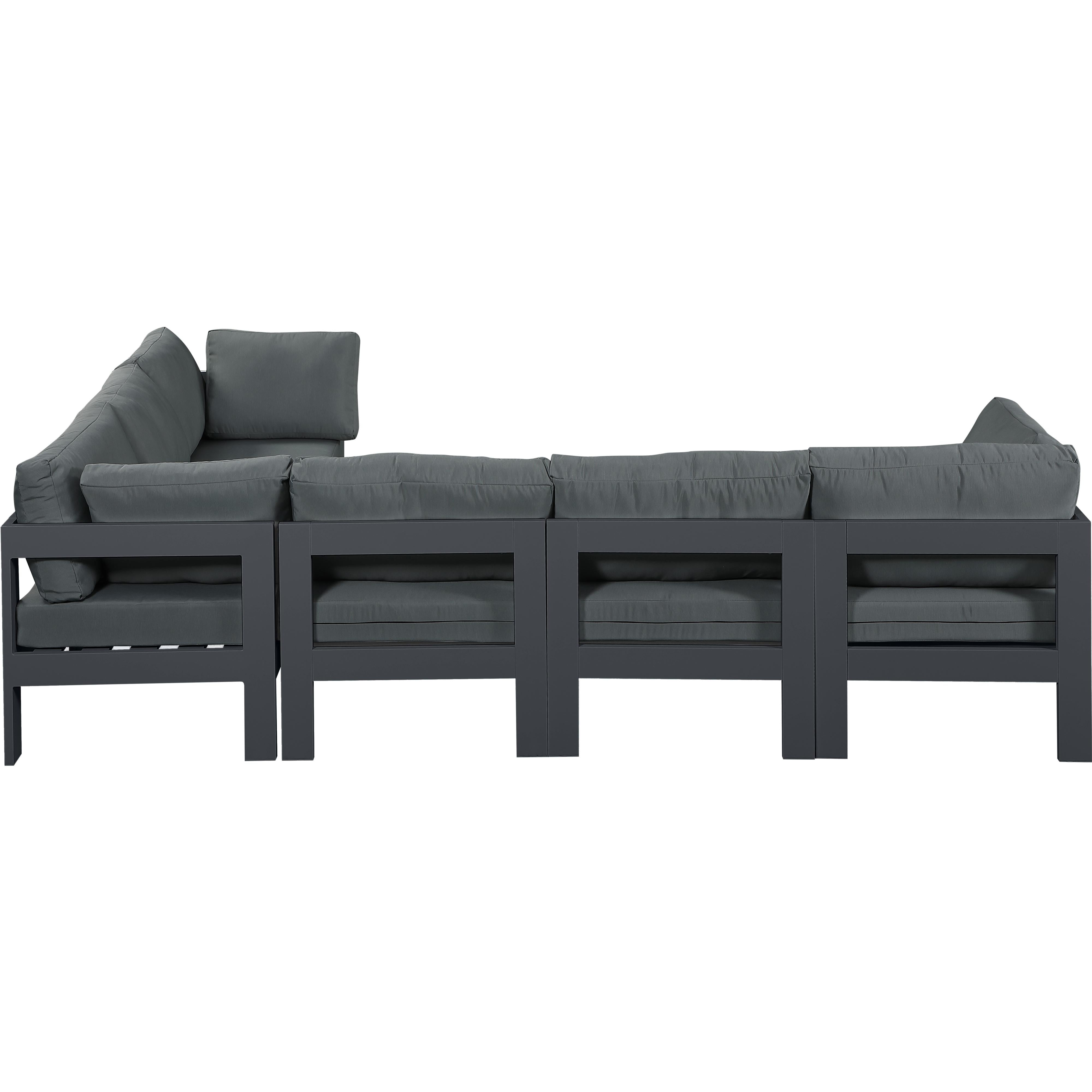 Meridian Nizuc Grey Water Resistant Fabric Outdoor Patio Modular Sectional
