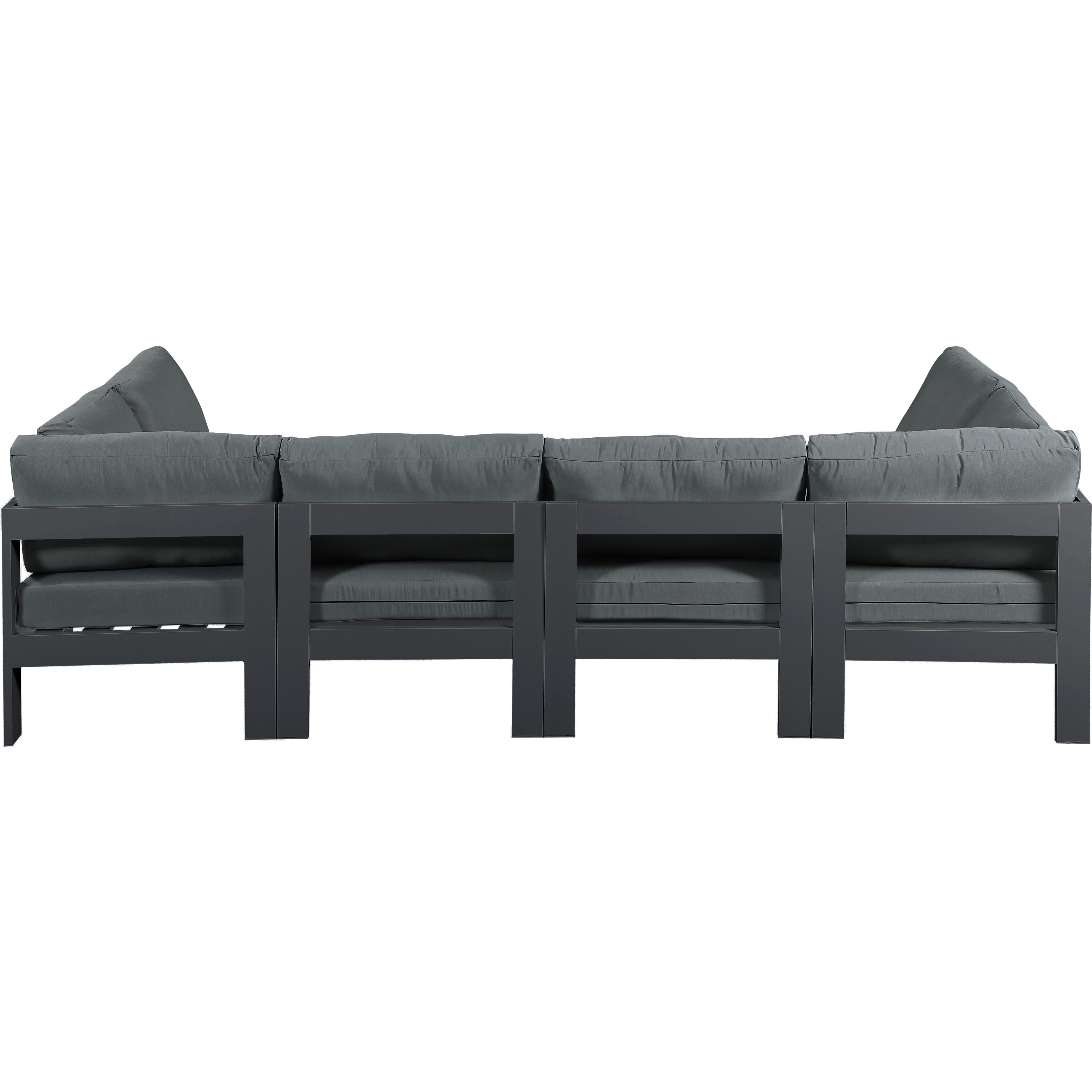 Meridian Nizuc Grey Water Resistant Fabric Outdoor Patio Modular Sectional