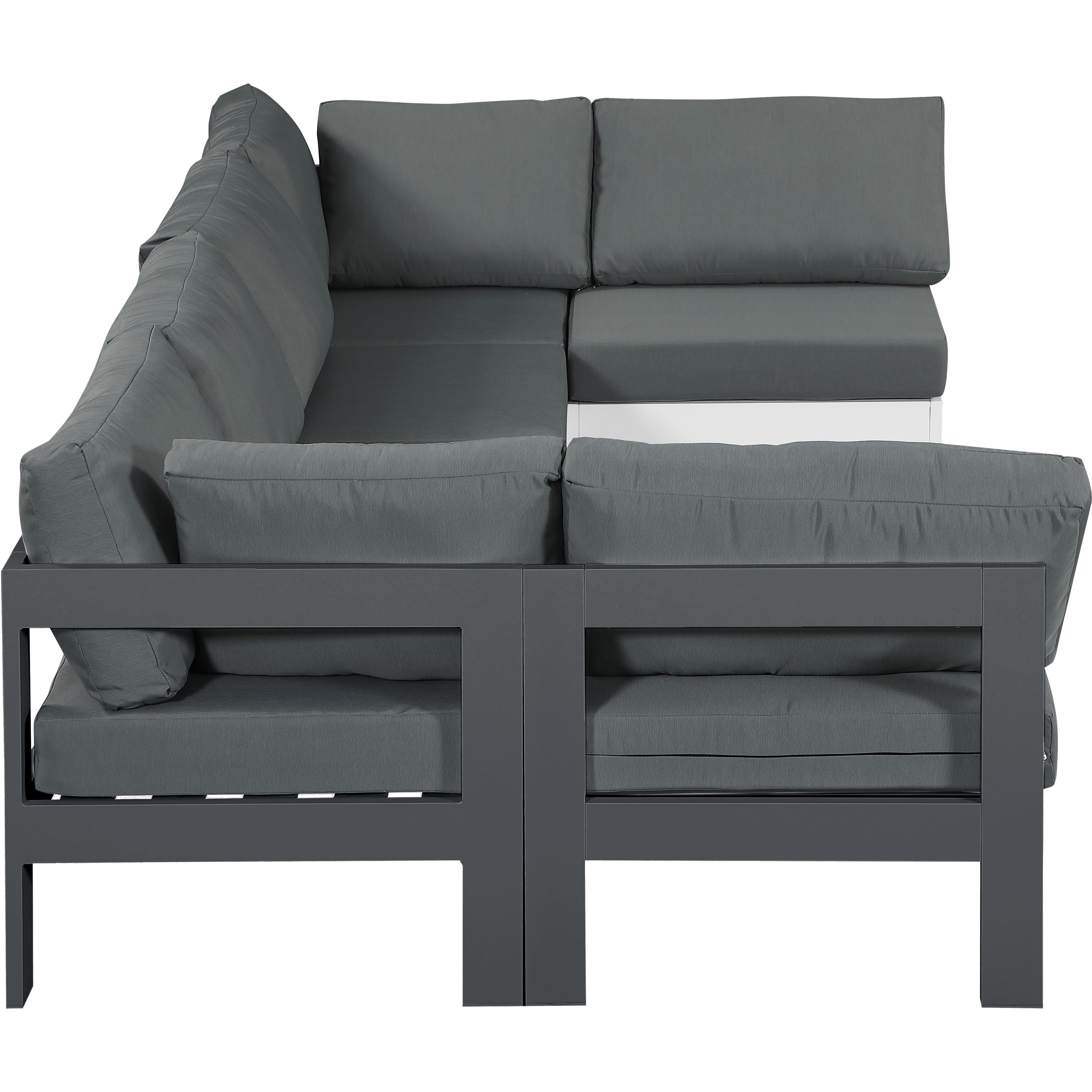 Meridian Nizuc Grey Water Resistant Fabric Outdoor Patio Modular Sectional