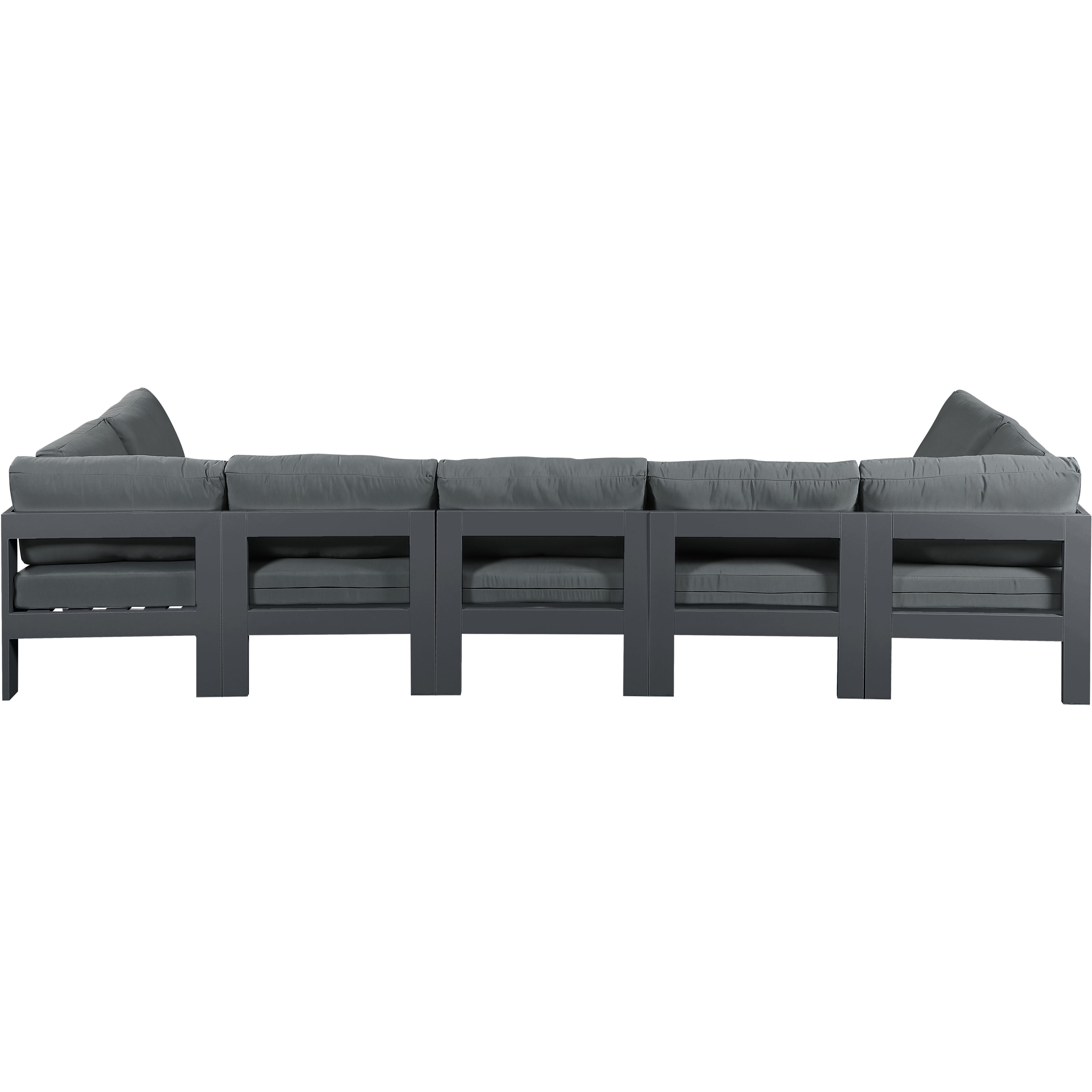 Meridian Nizuc Grey Water Resistant Fabric Outdoor Patio Modular Sectional