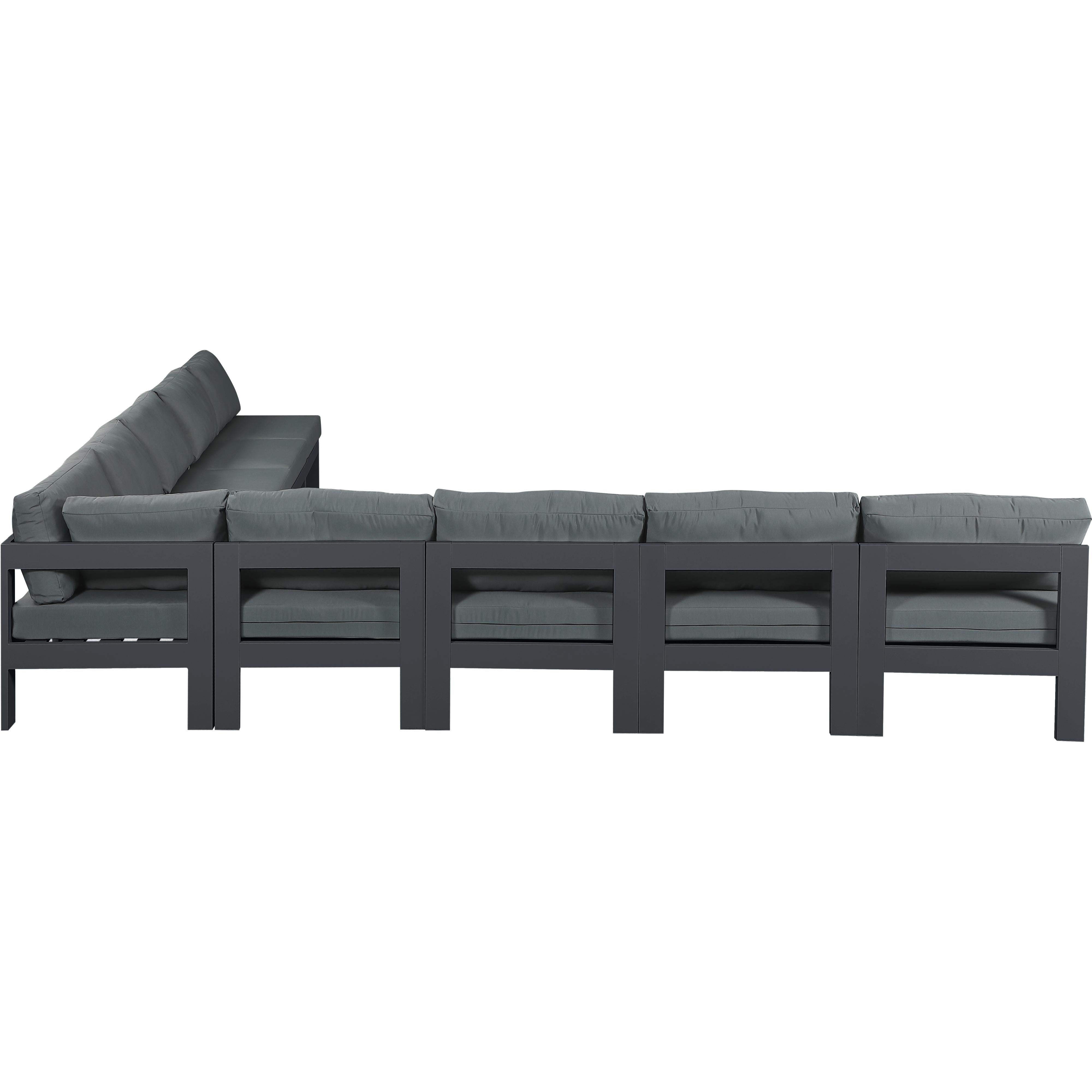 Meridian Nizuc Grey Water Resistant Fabric Outdoor Patio Modular Sectional
