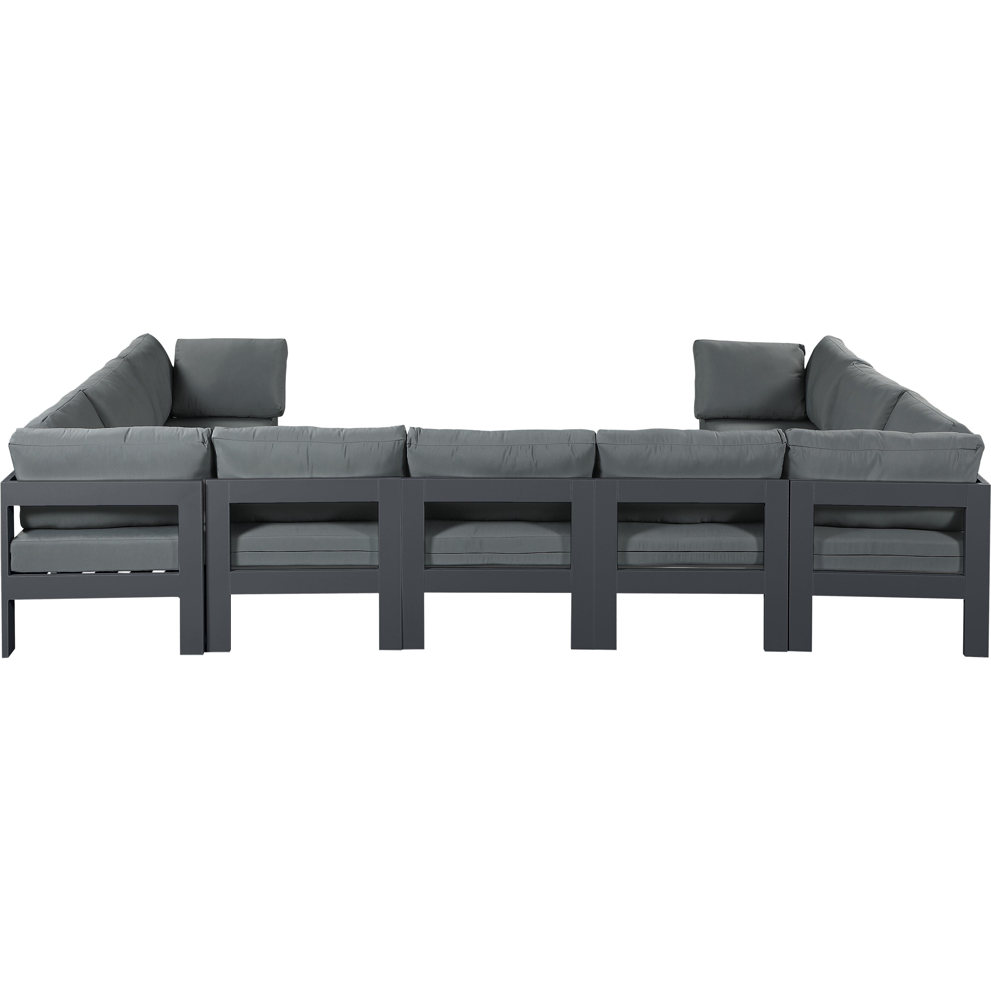 Meridian Nizuc Grey Water Resistant Fabric Outdoor Patio Modular Sectional