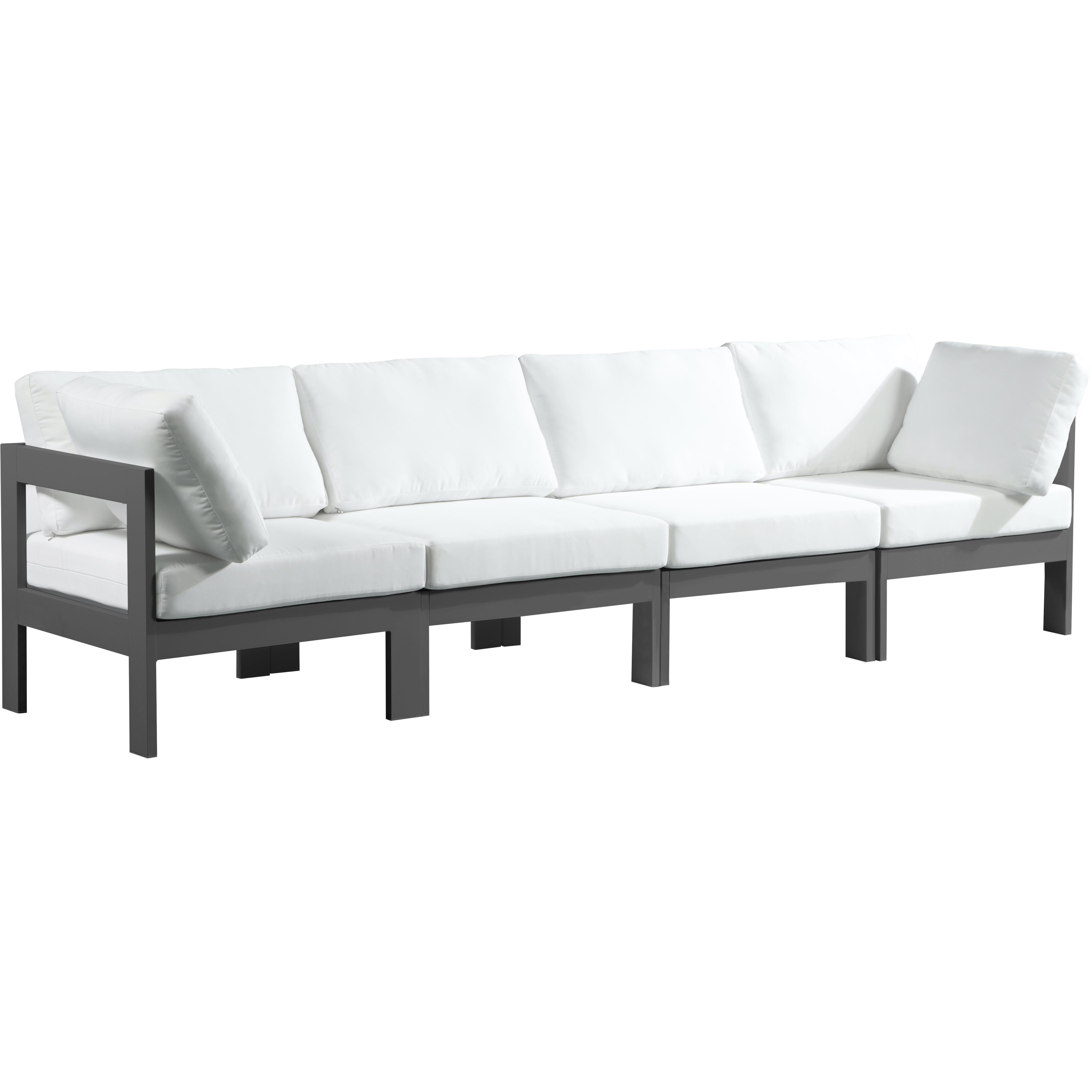 Meridian Nizuc White Water Resistant Fabric Outdoor Patio Modular Sofa