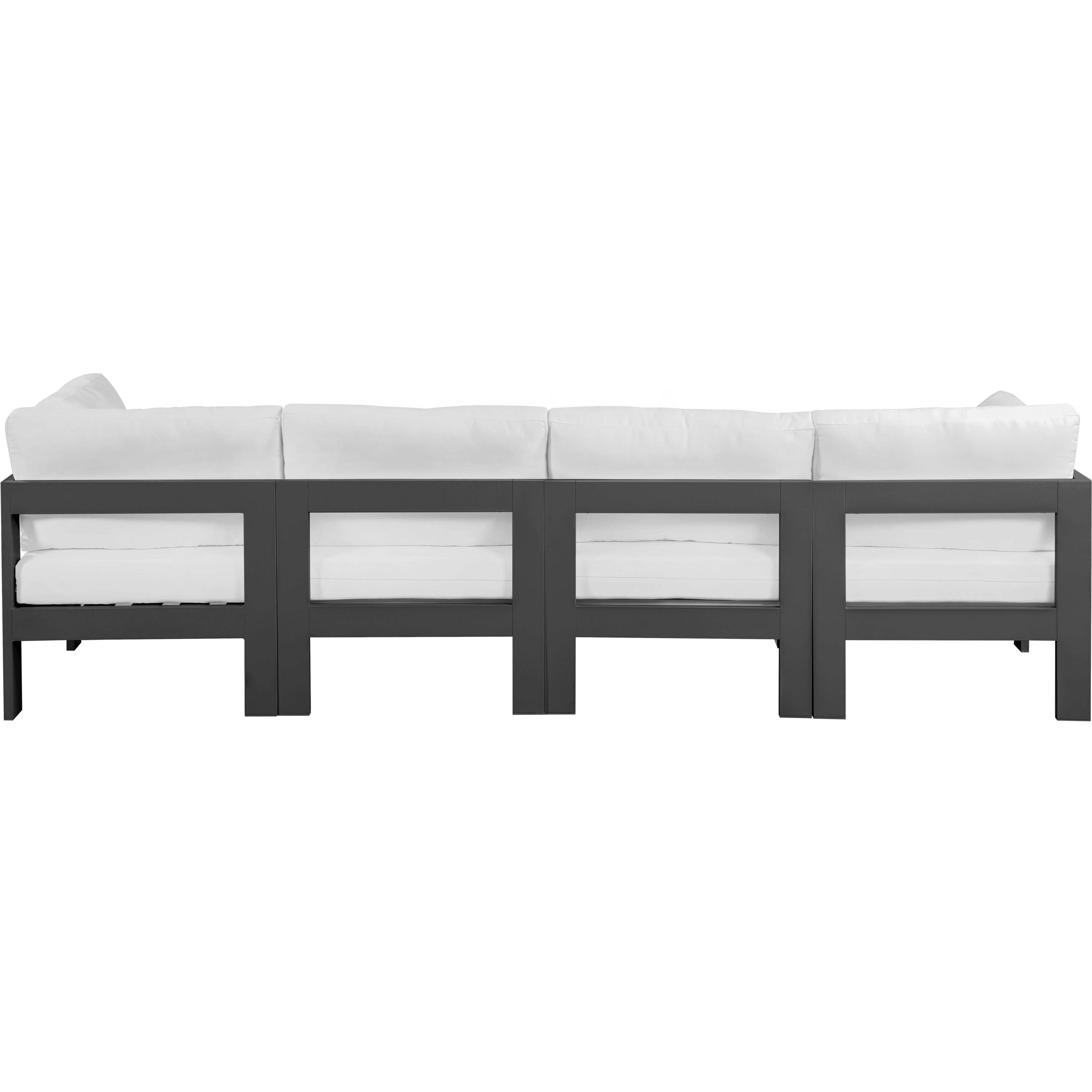 Meridian Nizuc White Water Resistant Fabric Outdoor Patio Modular Sofa