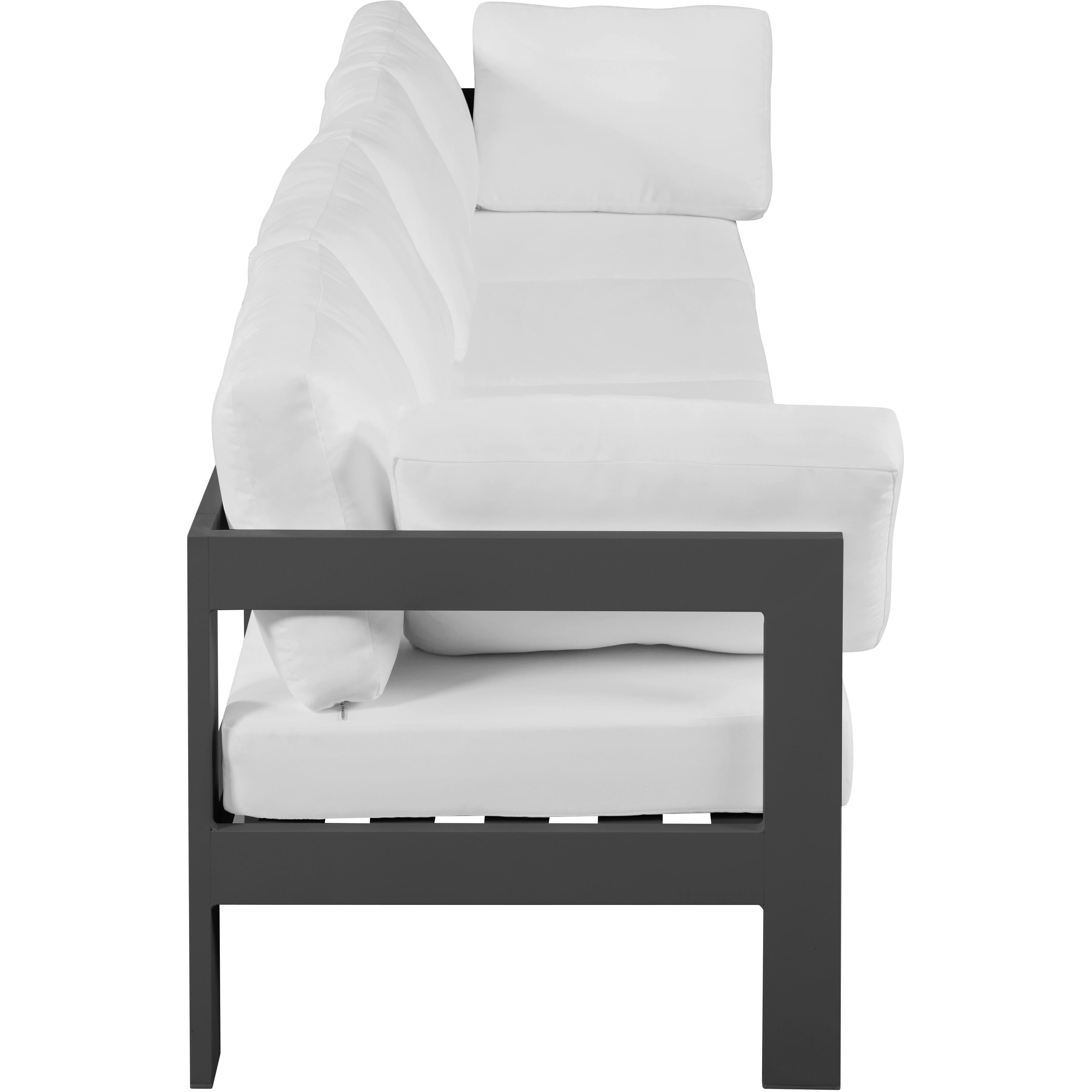 Meridian Nizuc White Water Resistant Fabric Outdoor Patio Modular Sofa