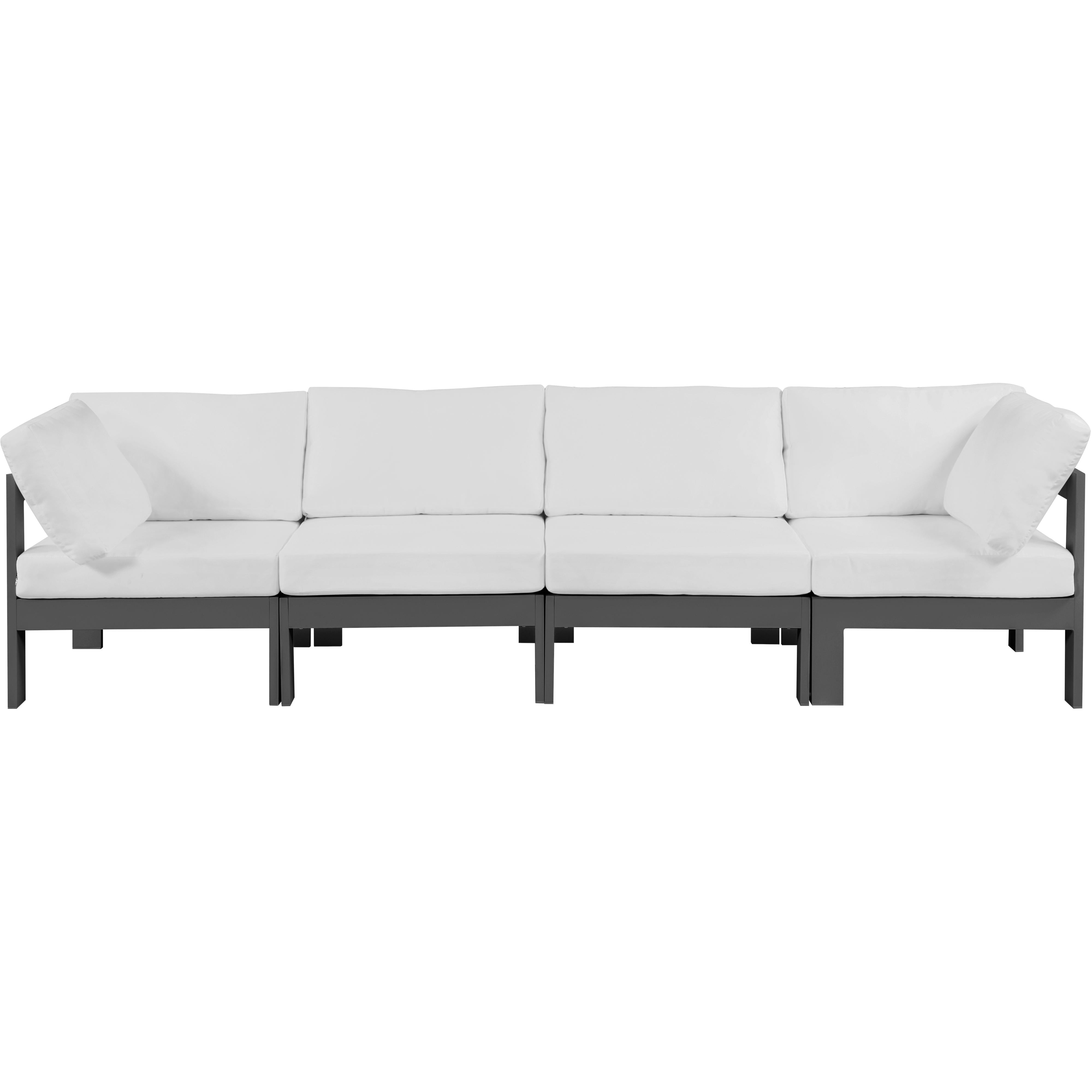 Meridian Nizuc White Water Resistant Fabric Outdoor Patio Modular Sofa