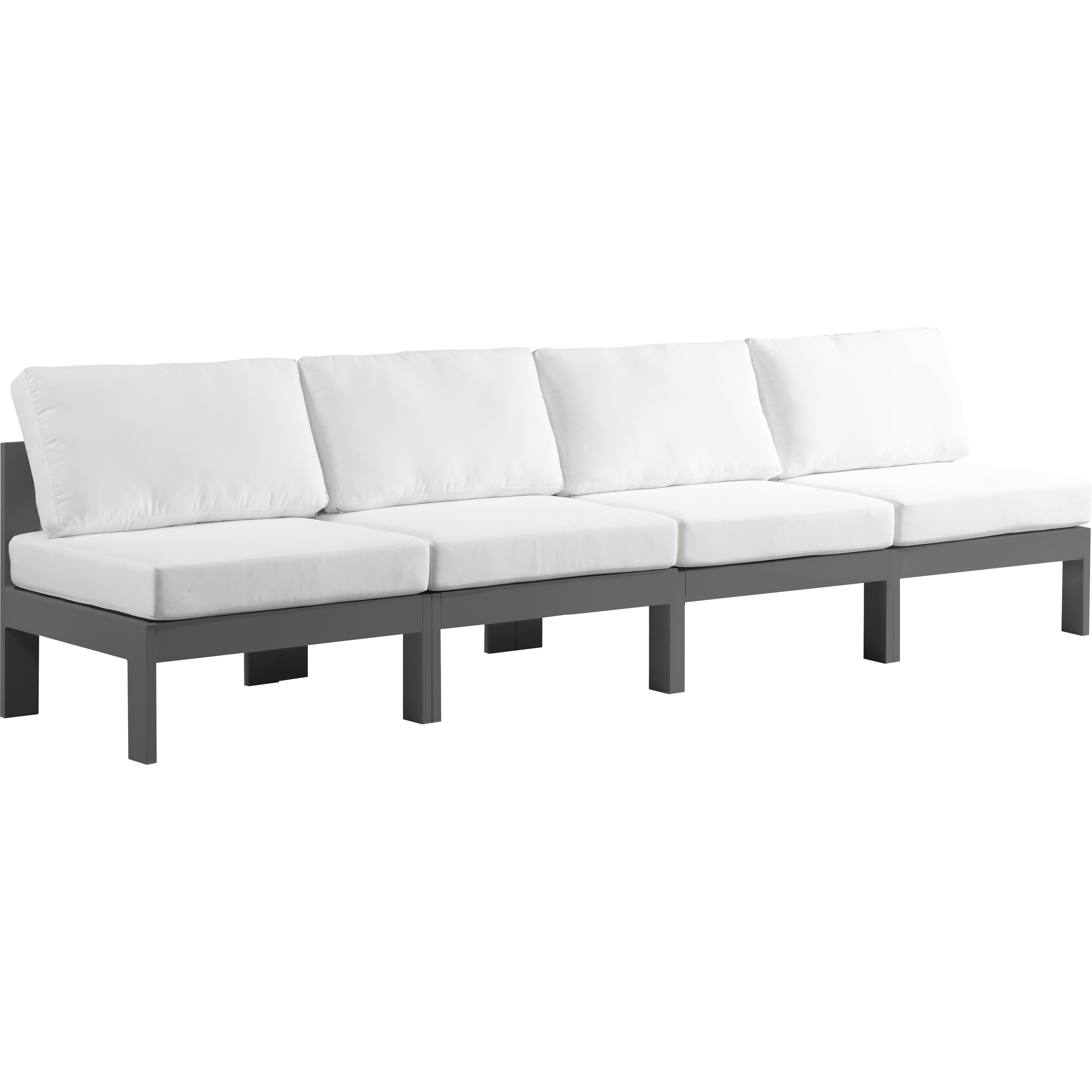 Meridian Nizuc White Water Resistant Fabric Outdoor Patio Modular Sofa