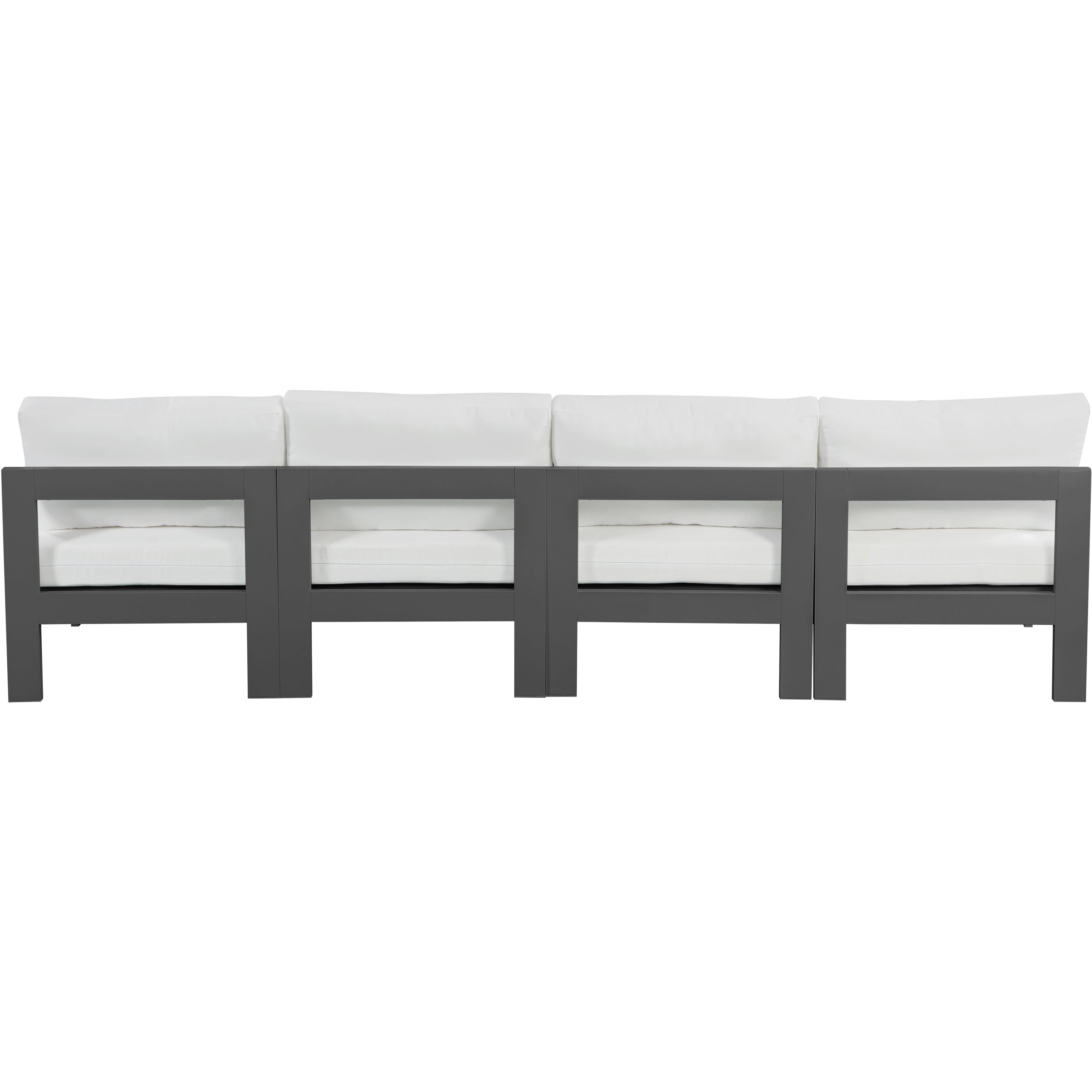Meridian Nizuc White Water Resistant Fabric Outdoor Patio Modular Sofa