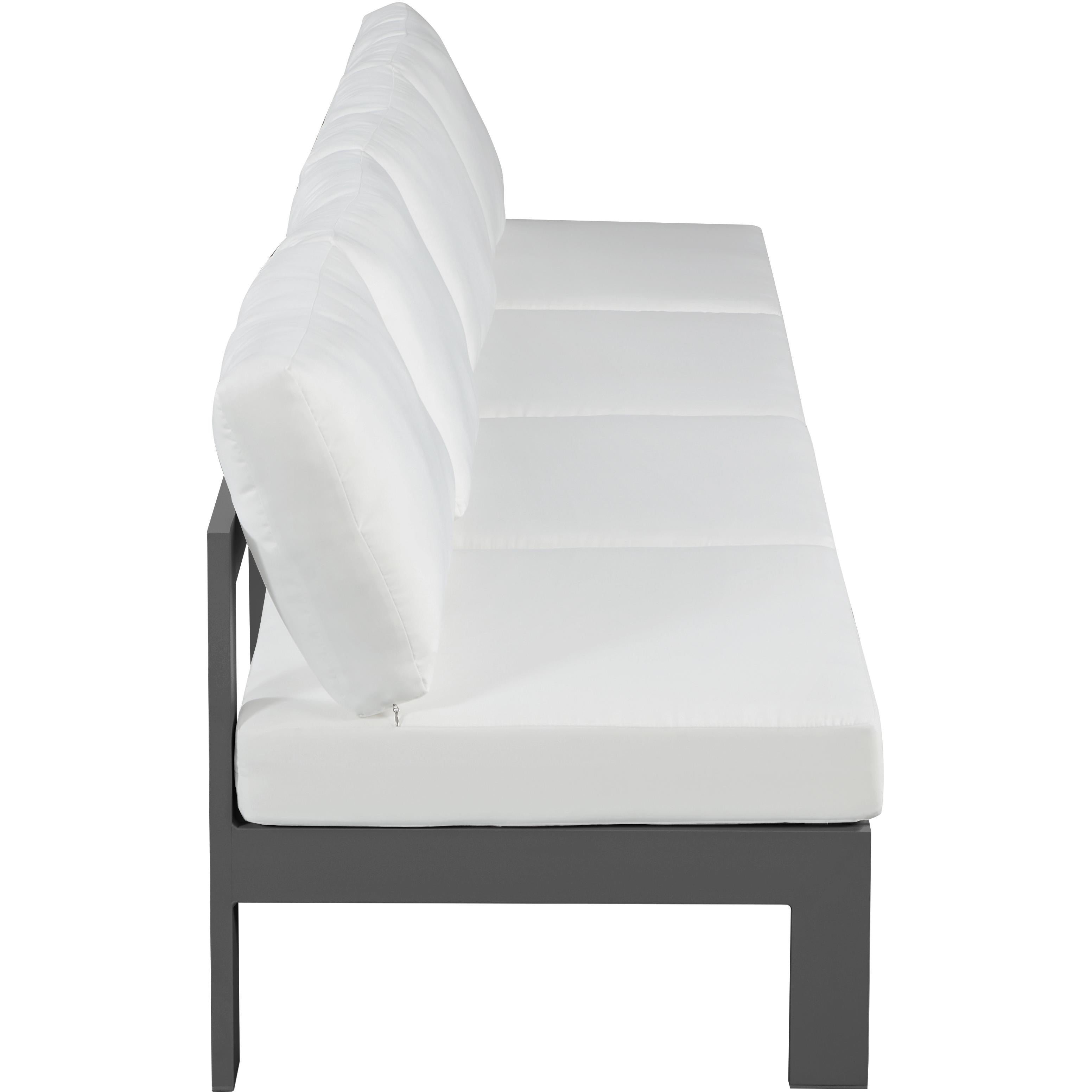 Meridian Nizuc White Water Resistant Fabric Outdoor Patio Modular Sofa