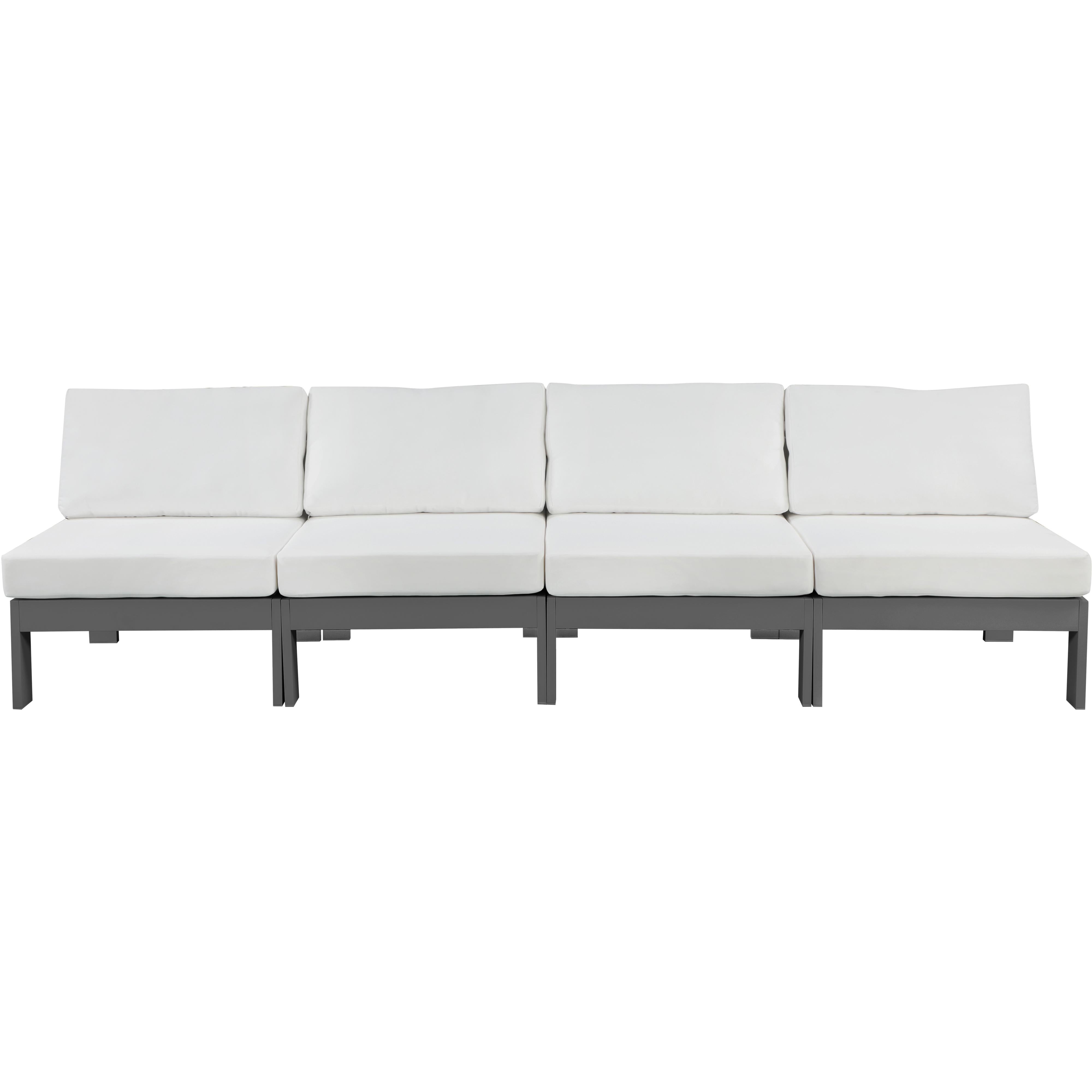 Meridian Nizuc White Water Resistant Fabric Outdoor Patio Modular Sofa