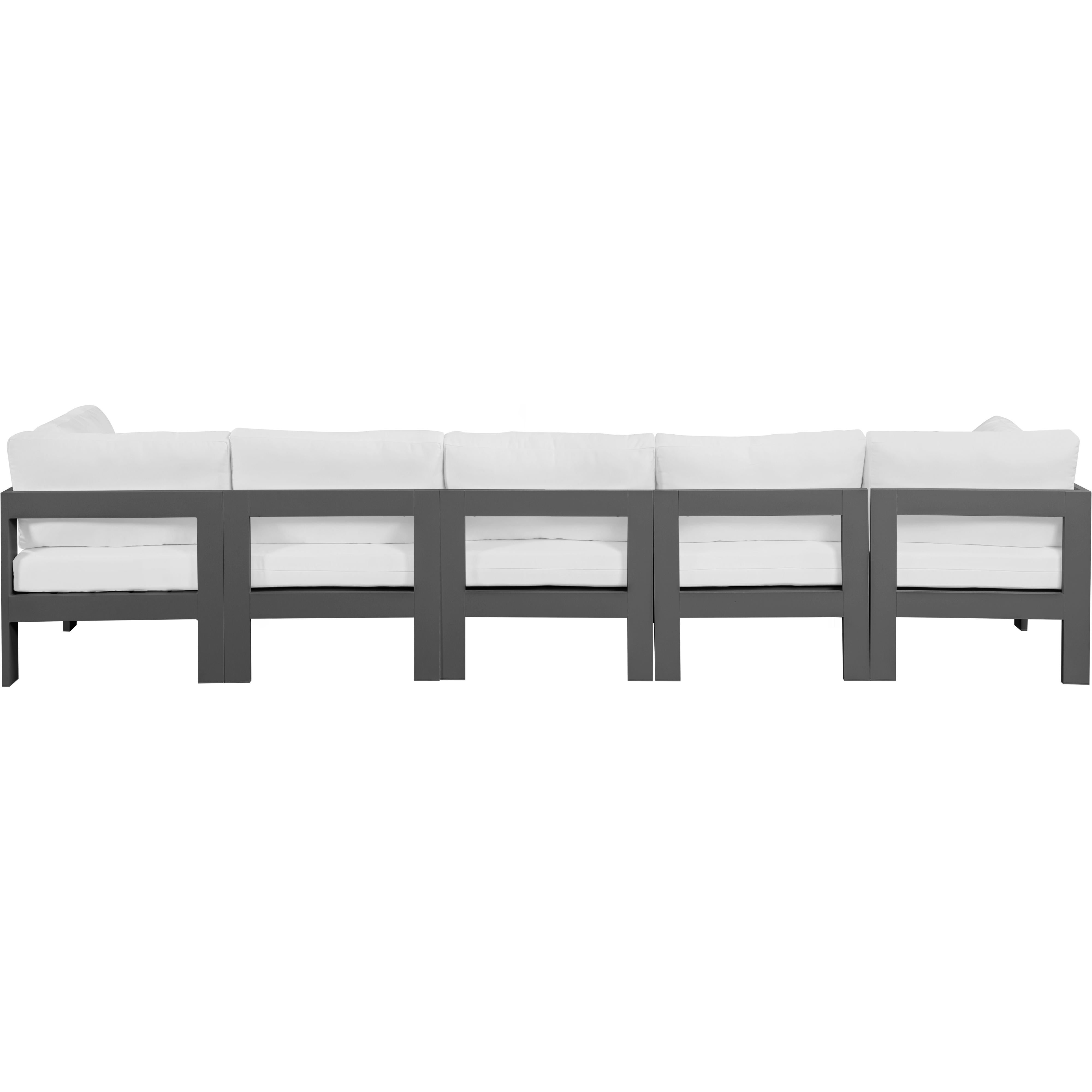 Meridian Nizuc White Water Resistant Fabric Outdoor Patio Modular Sofa