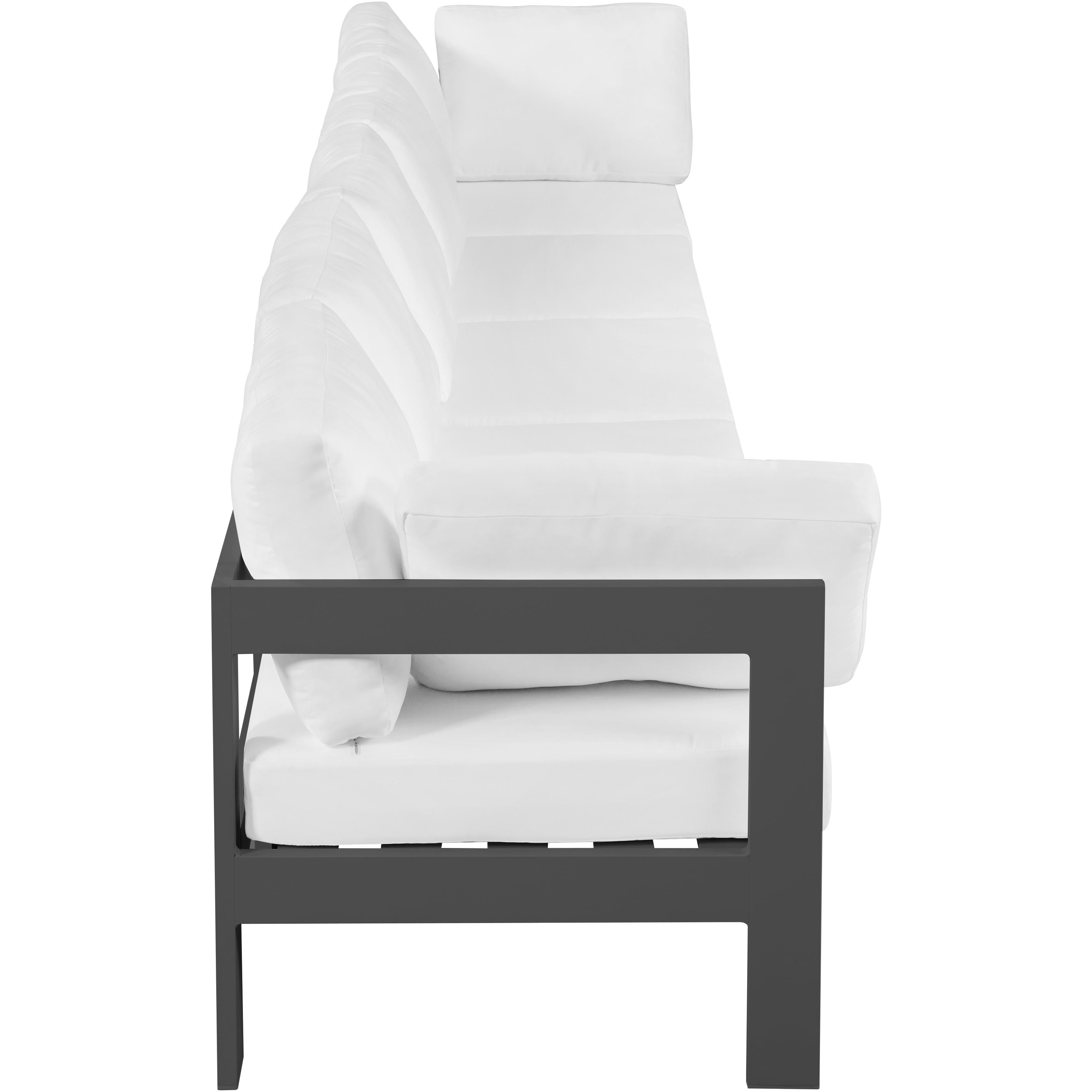 Meridian Nizuc White Water Resistant Fabric Outdoor Patio Modular Sofa
