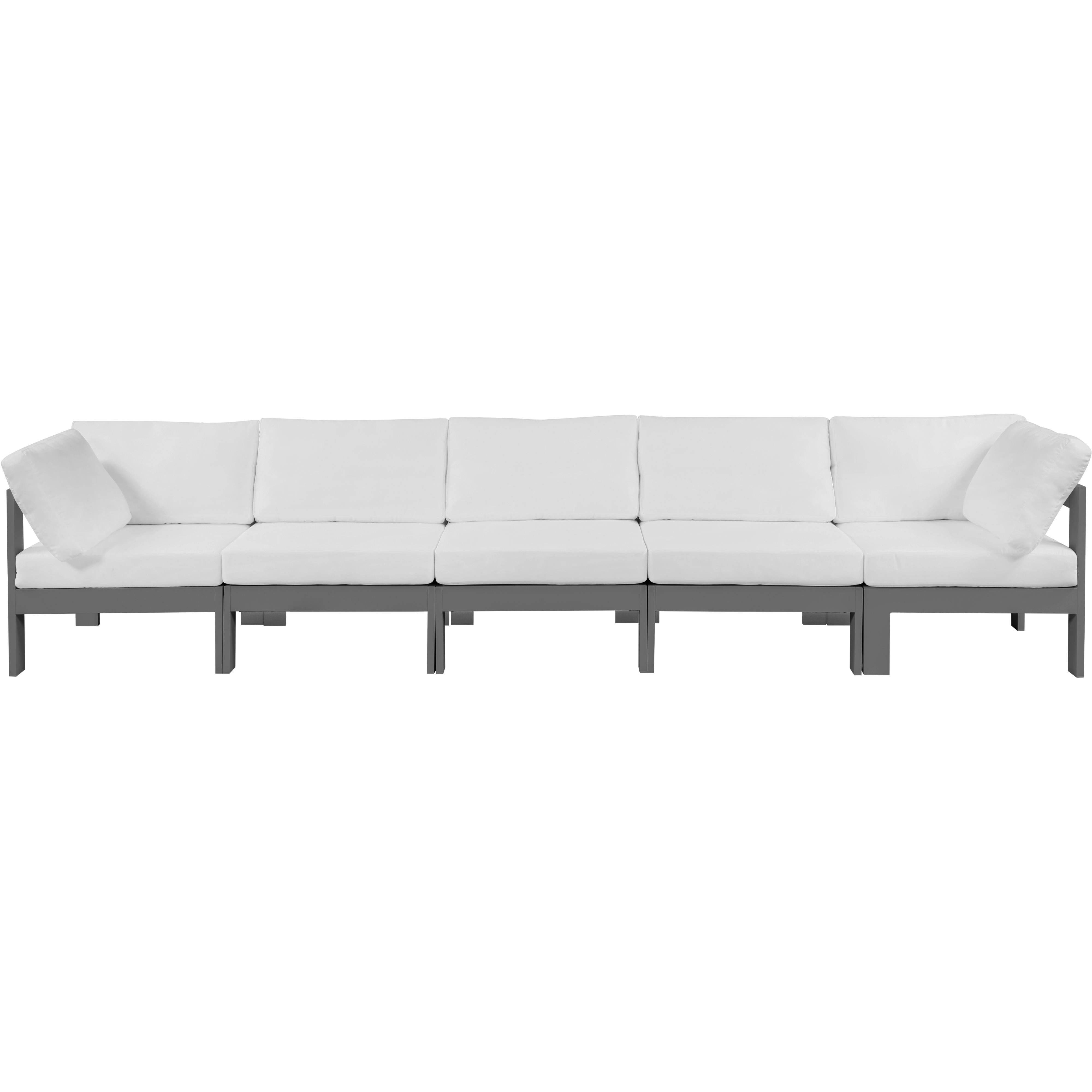 Meridian Nizuc White Water Resistant Fabric Outdoor Patio Modular Sofa
