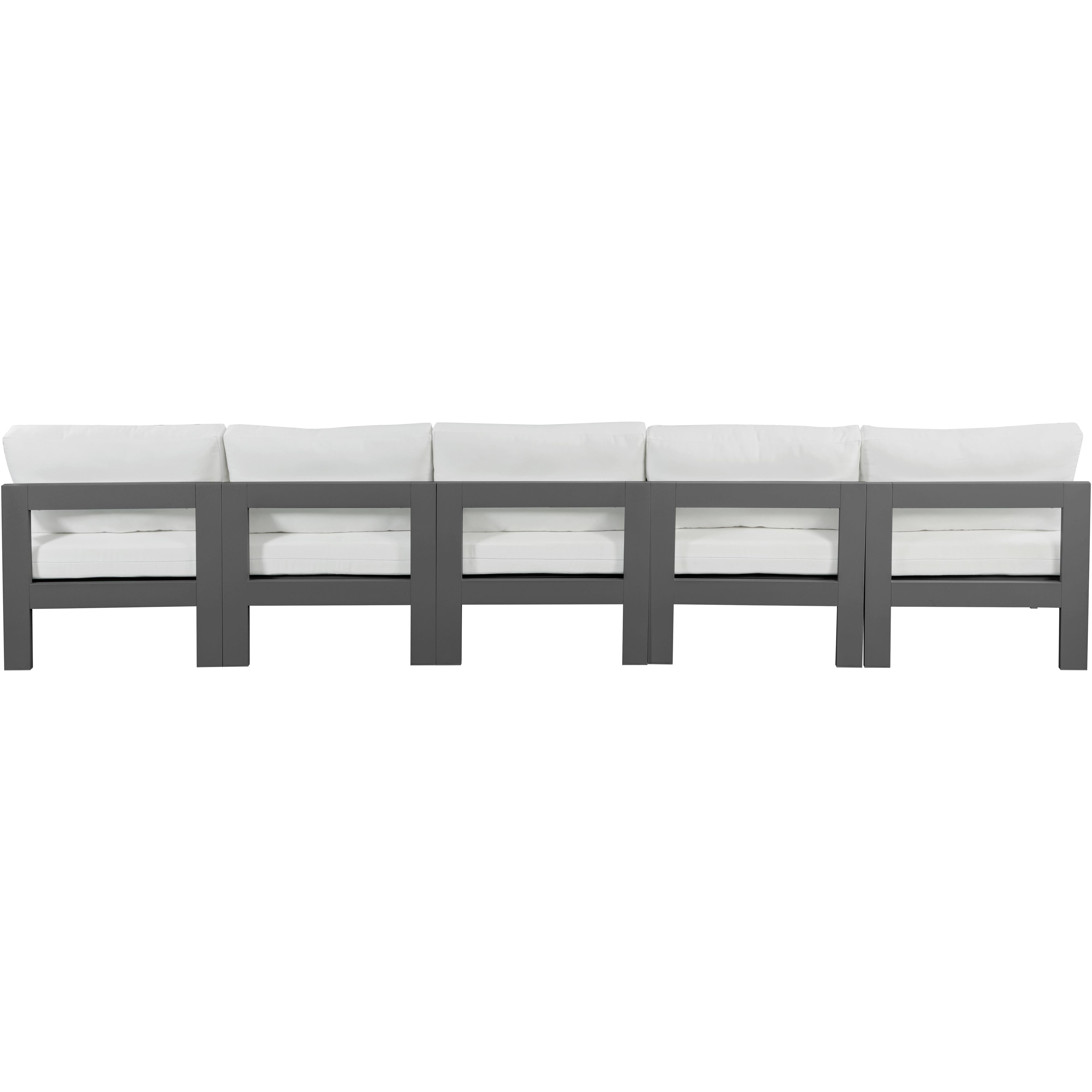 Meridian Nizuc White Water Resistant Fabric Outdoor Patio Modular Sofa