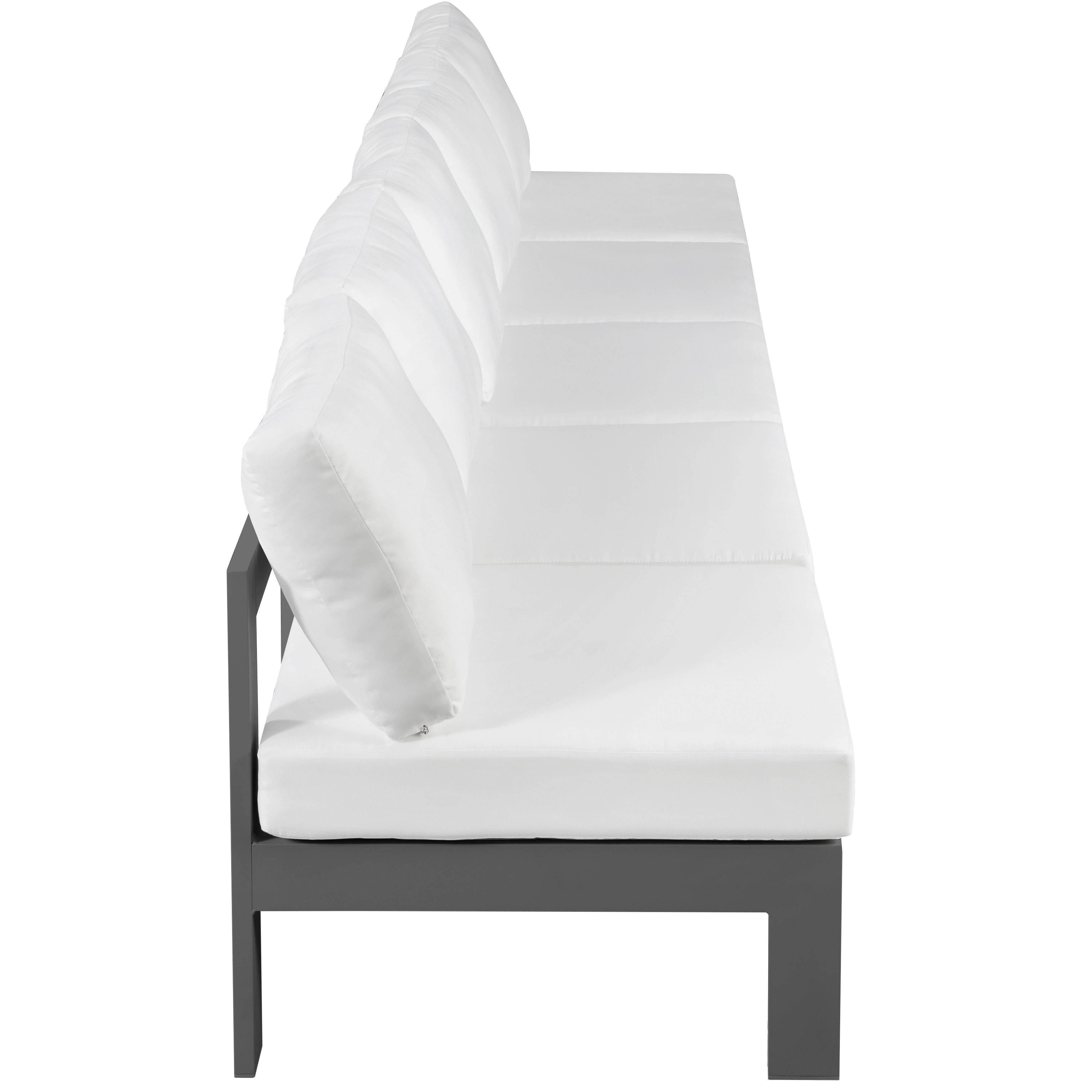 Meridian Nizuc White Water Resistant Fabric Outdoor Patio Modular Sofa