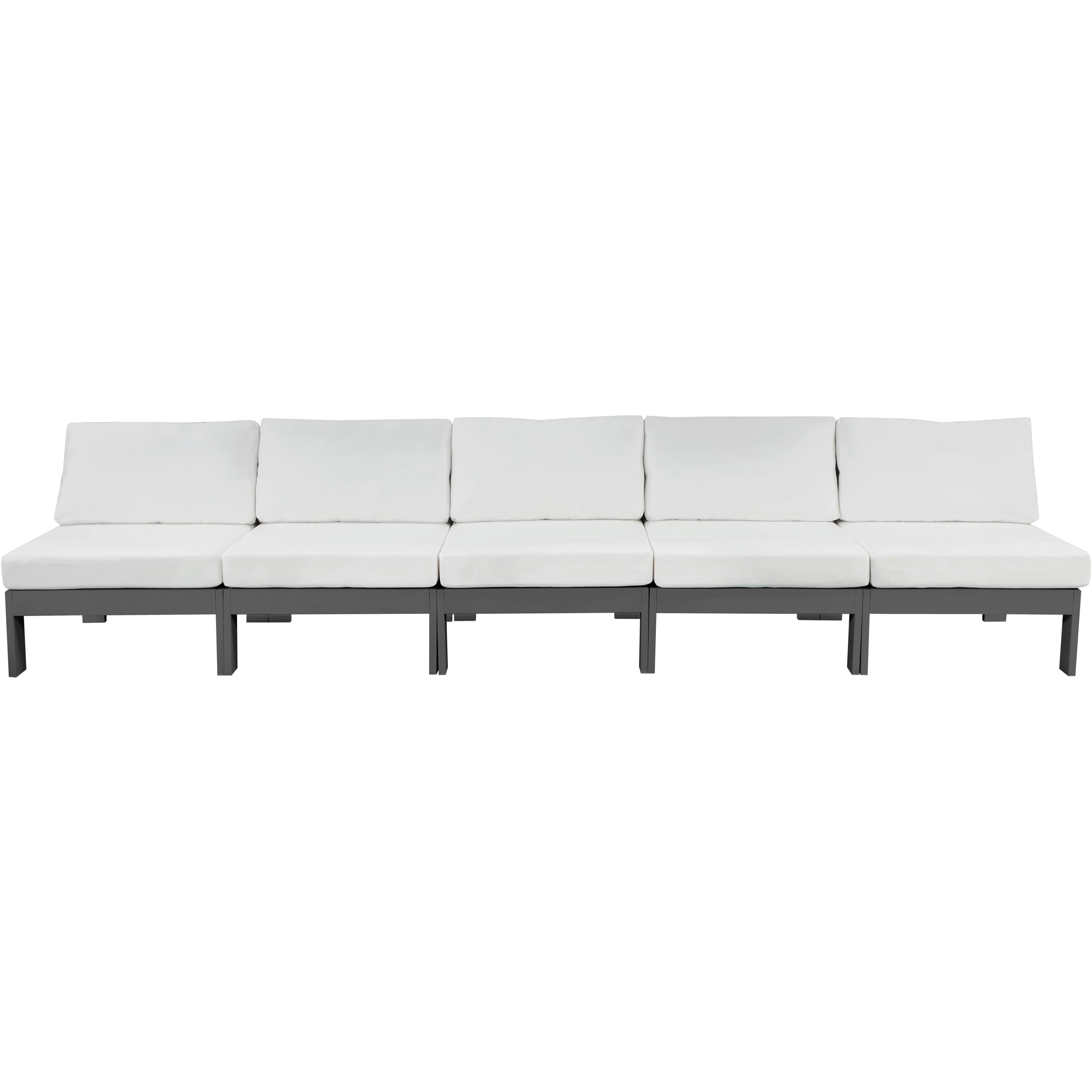 Meridian Nizuc White Water Resistant Fabric Outdoor Patio Modular Sofa