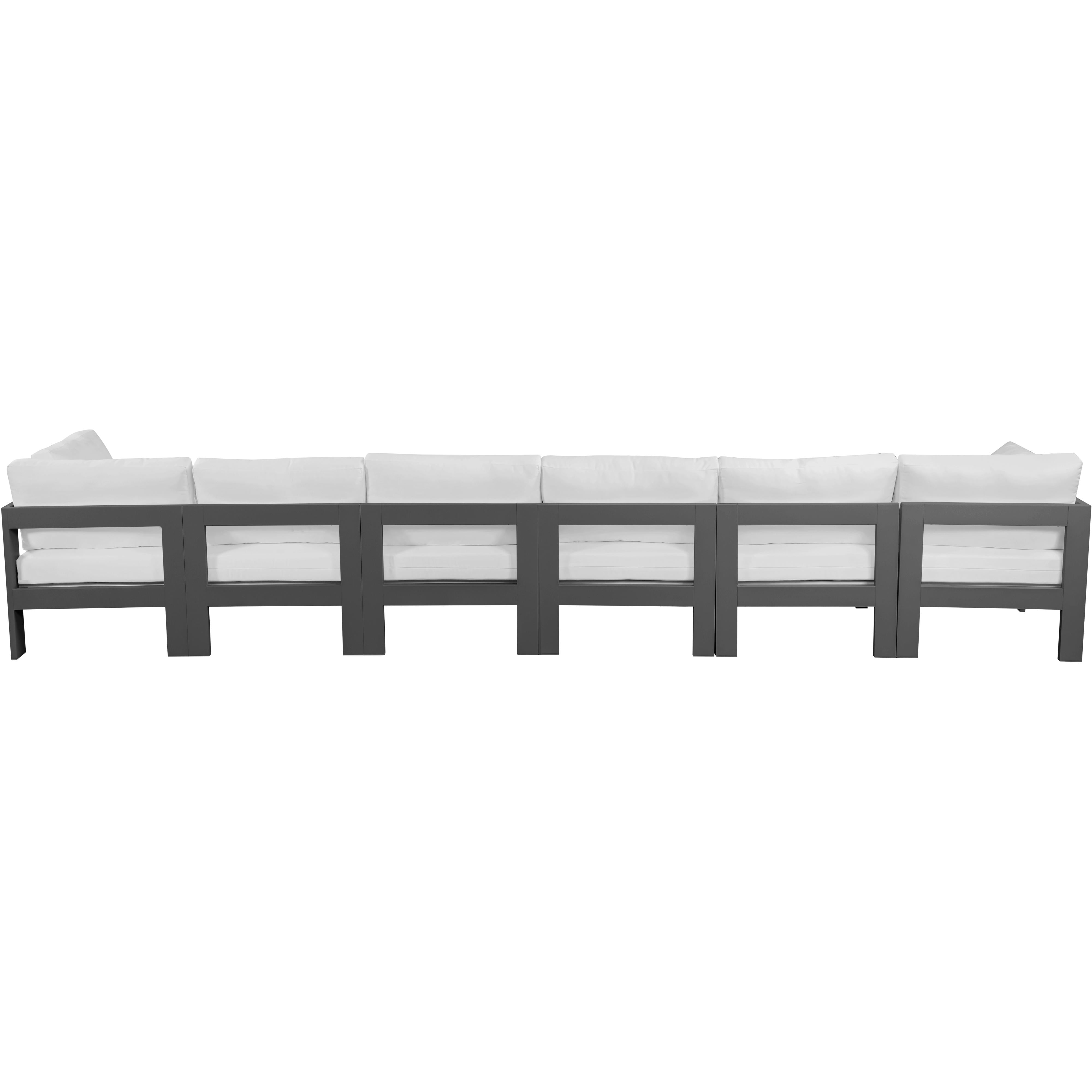 Meridian Nizuc White Water Resistant Fabric Outdoor Patio Modular Sofa