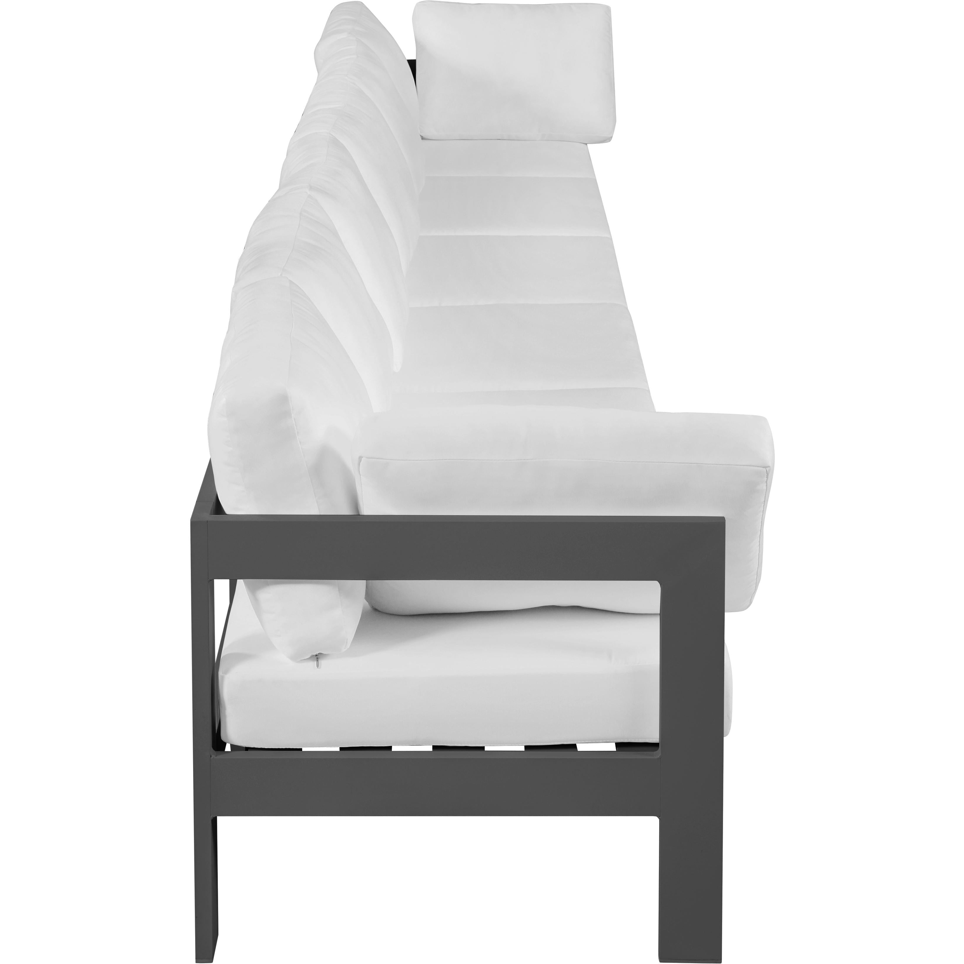 Meridian Nizuc White Water Resistant Fabric Outdoor Patio Modular Sofa
