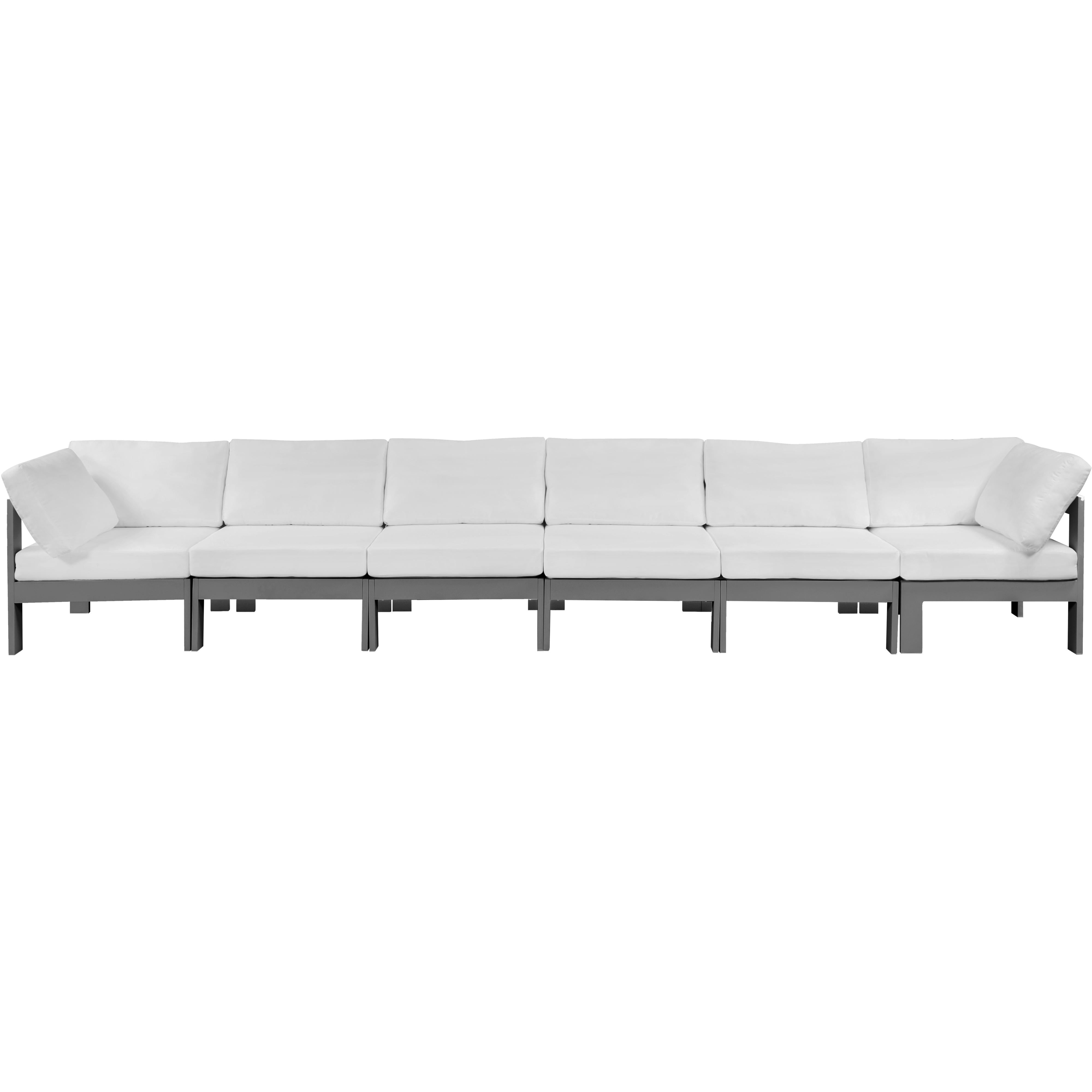 Meridian Nizuc White Water Resistant Fabric Outdoor Patio Modular Sofa