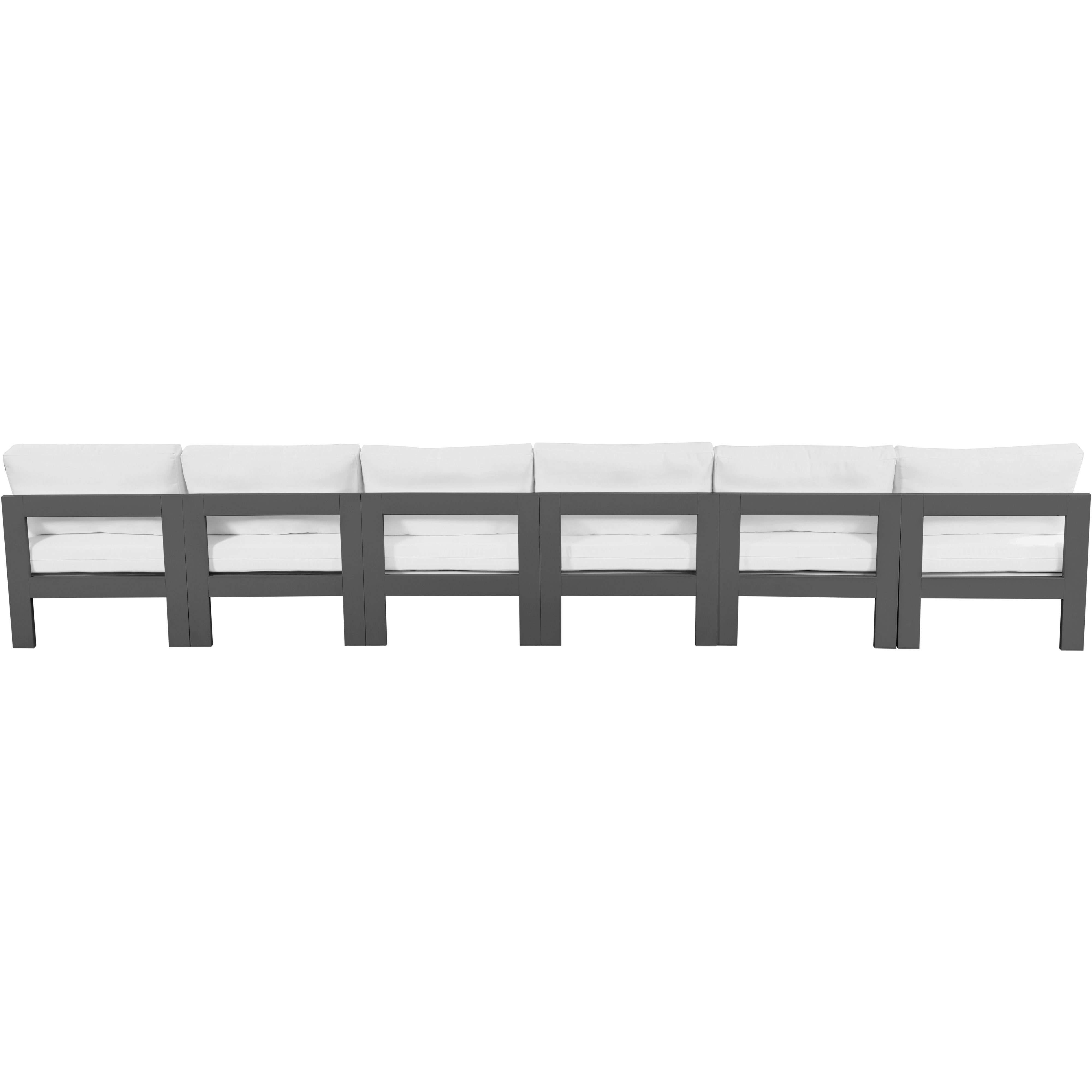 Meridian Nizuc White Water Resistant Fabric Outdoor Patio Modular Sofa