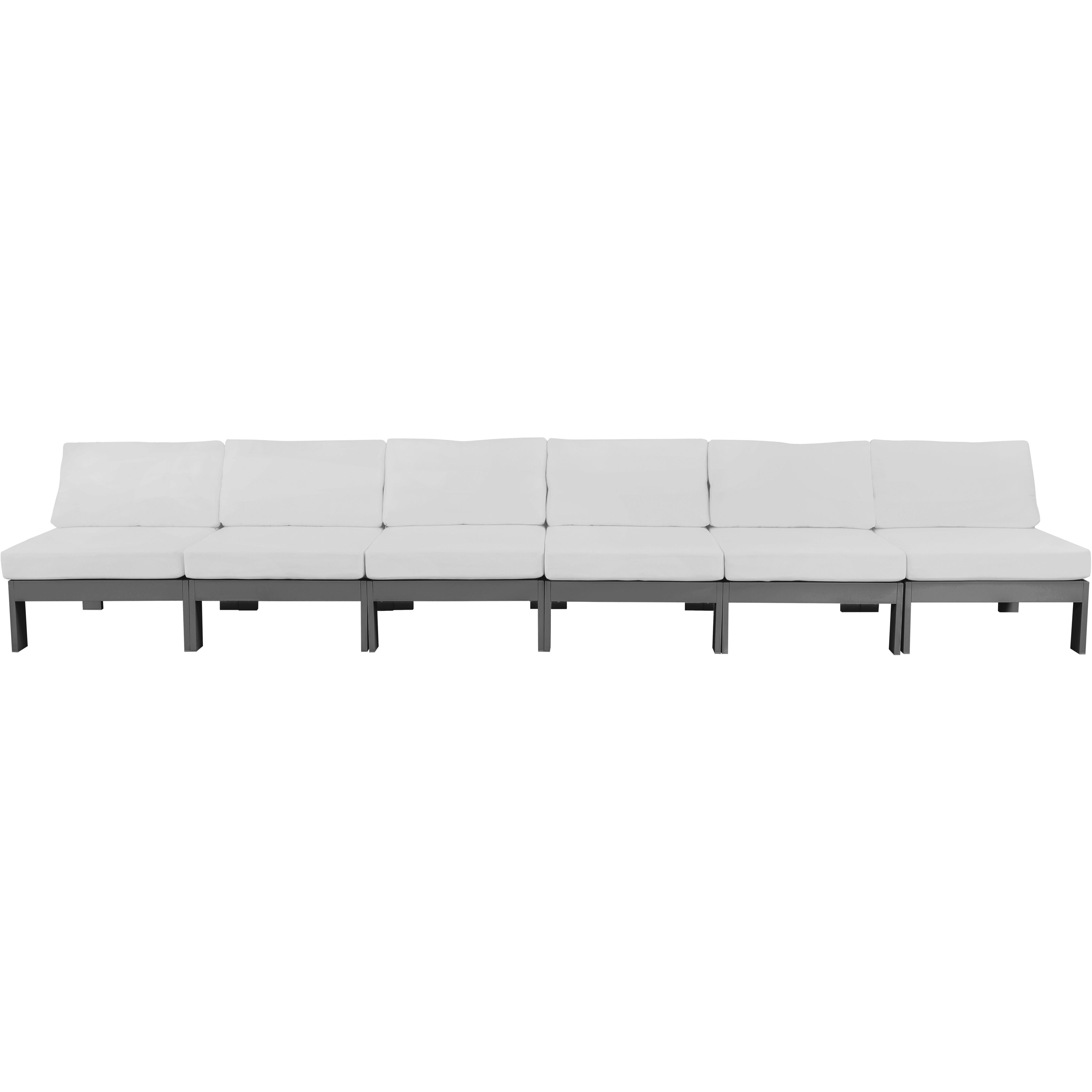 Meridian Nizuc White Water Resistant Fabric Outdoor Patio Modular Sofa